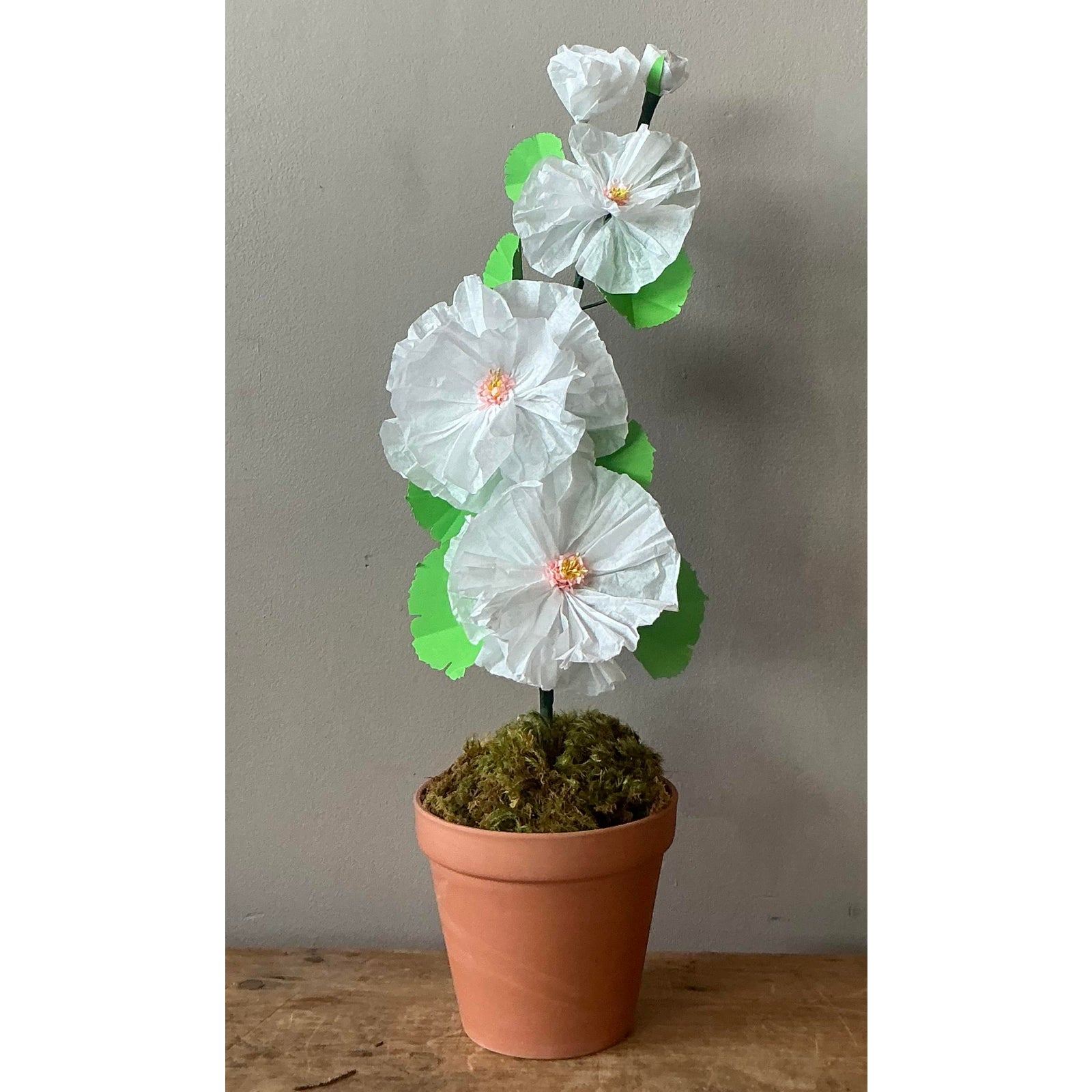 Contemporary Hand Rolled Paper Flowers - Paper, 6.5W x 20.5H - Side view