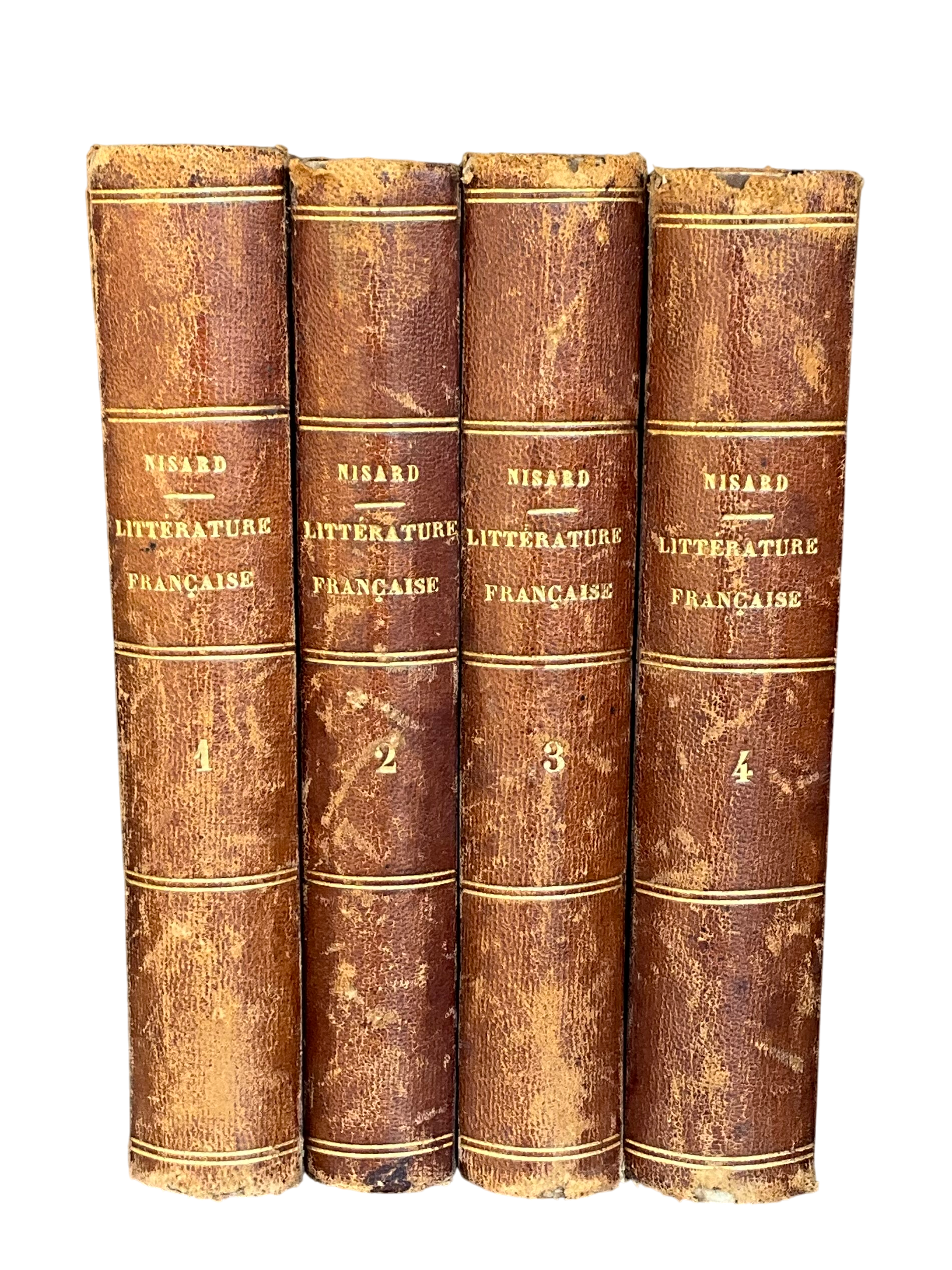 Histoire de la Littérature Française by Désiré Nisard- Set of 4 - Top view