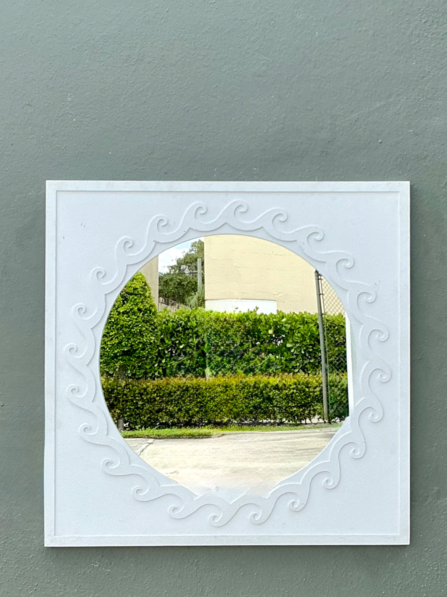 Vintage Wave Design Aluminum Mirror - Back view
