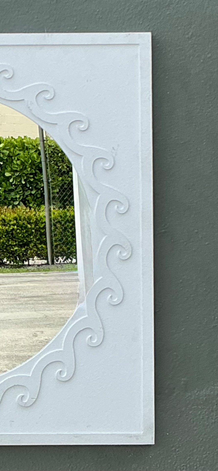Vintage Wave Design Aluminum Mirror - Top view