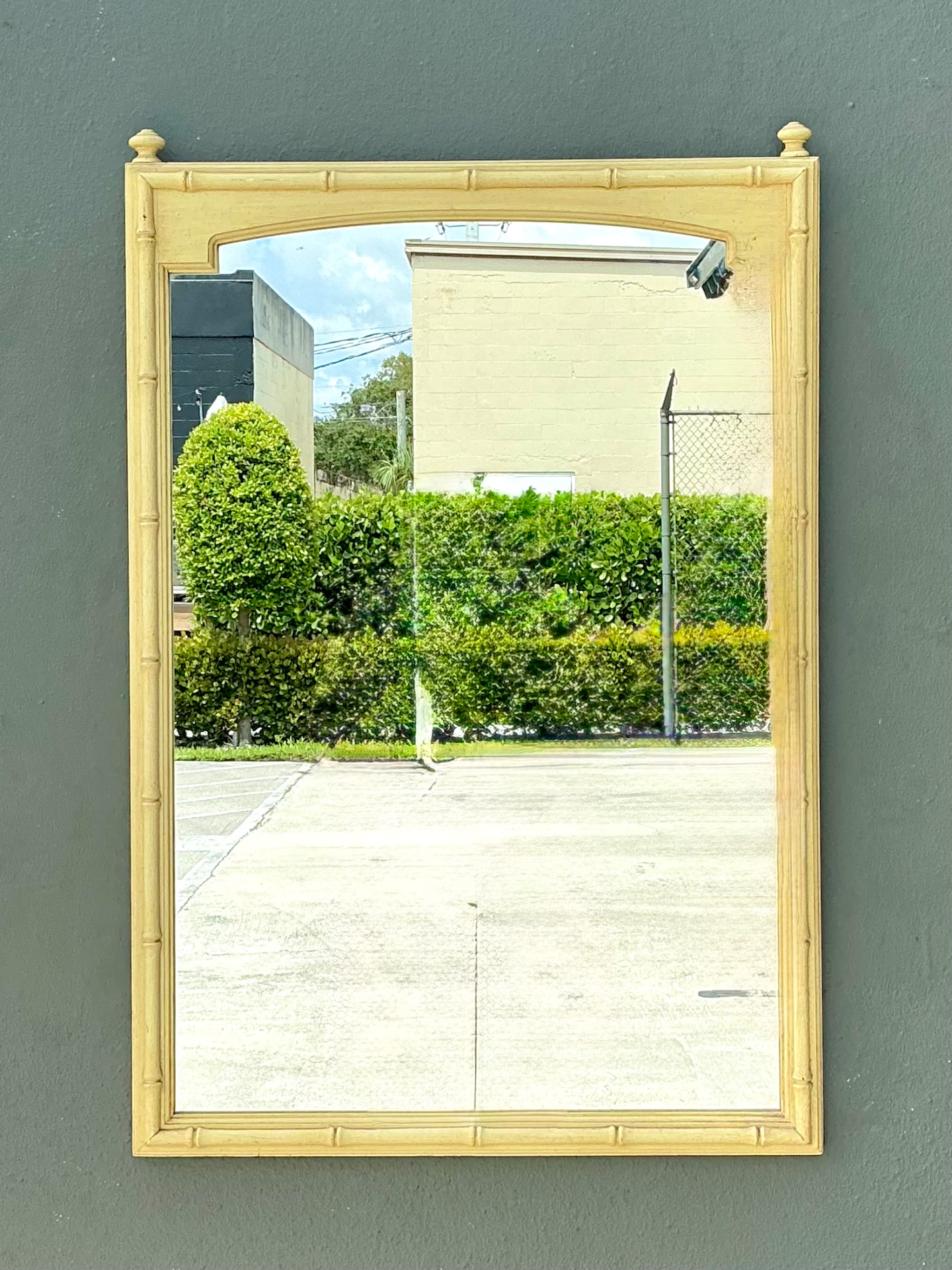 Vintage Faux Bamboo Rectangular Mirror - Side view