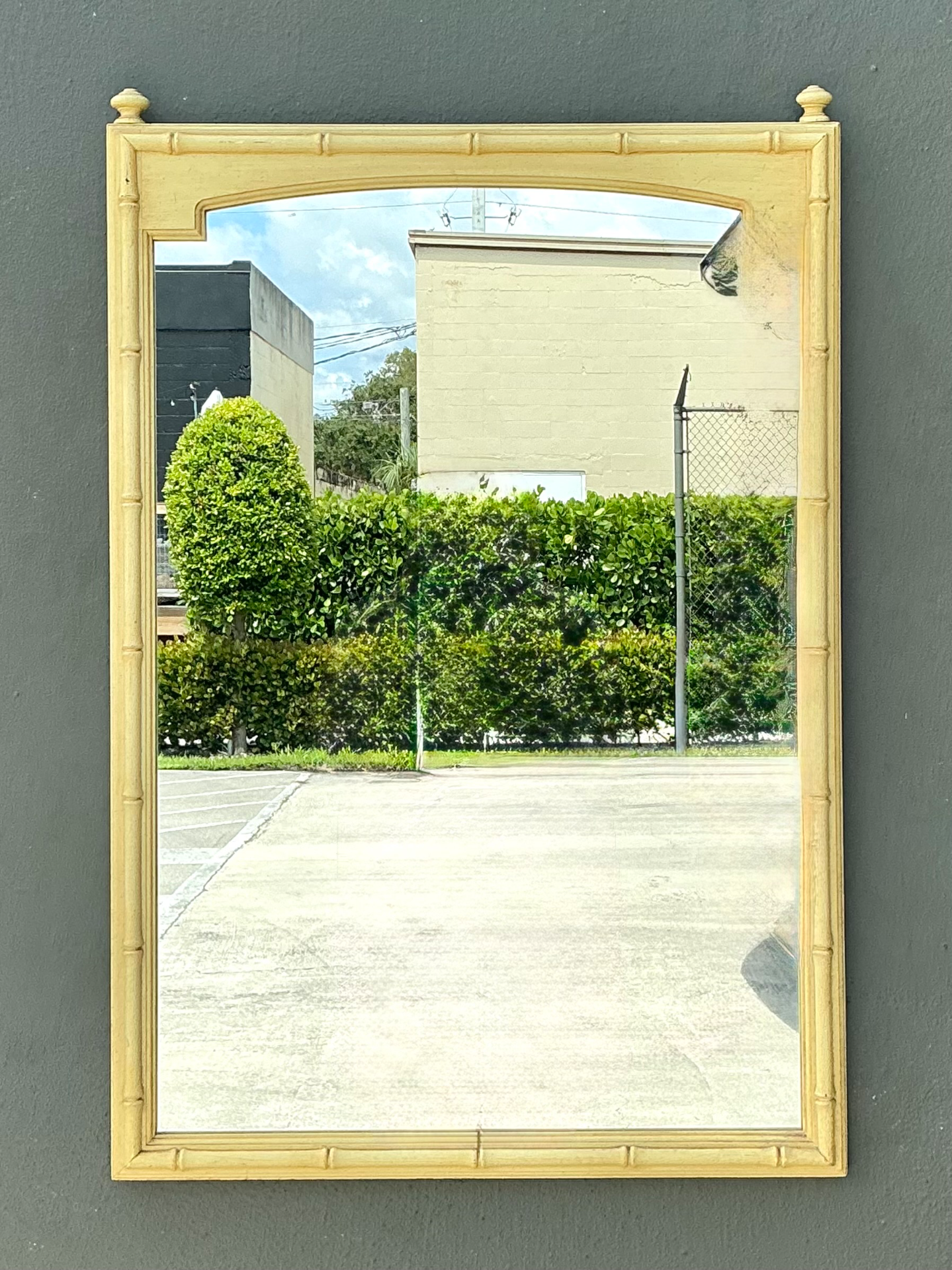 Vintage Faux Bamboo Rectangular Mirror - Detail view