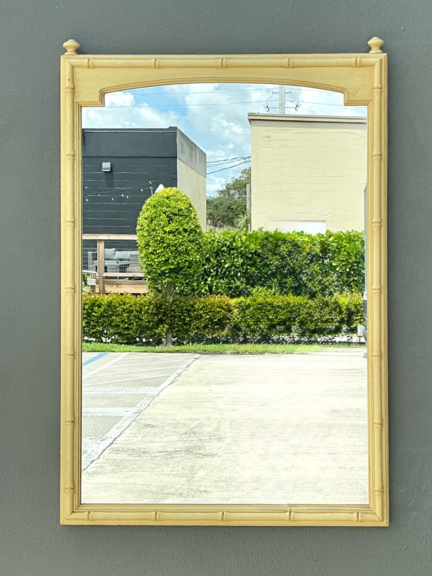 Vintage Faux Bamboo Rectangular Mirror - Back view