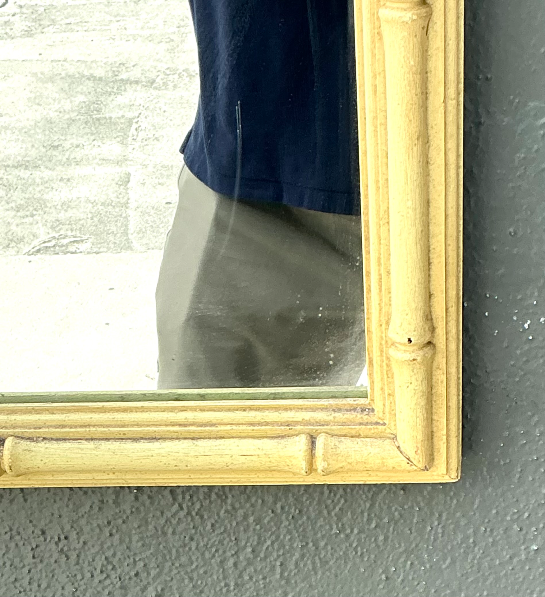 Vintage Faux Bamboo Rectangular Mirror - Top view