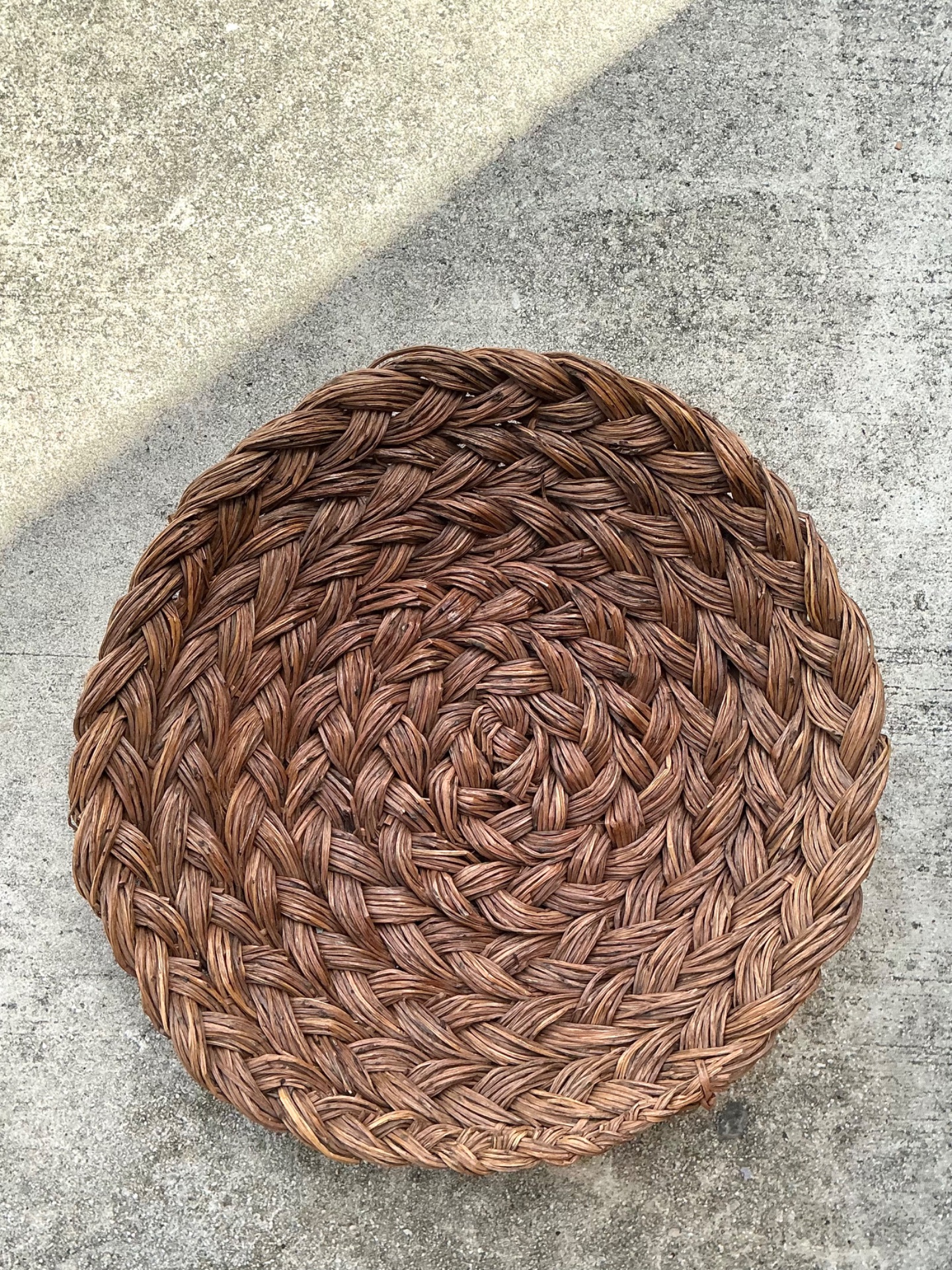 Vintage Handwoven Rattan  Bowl - Top view