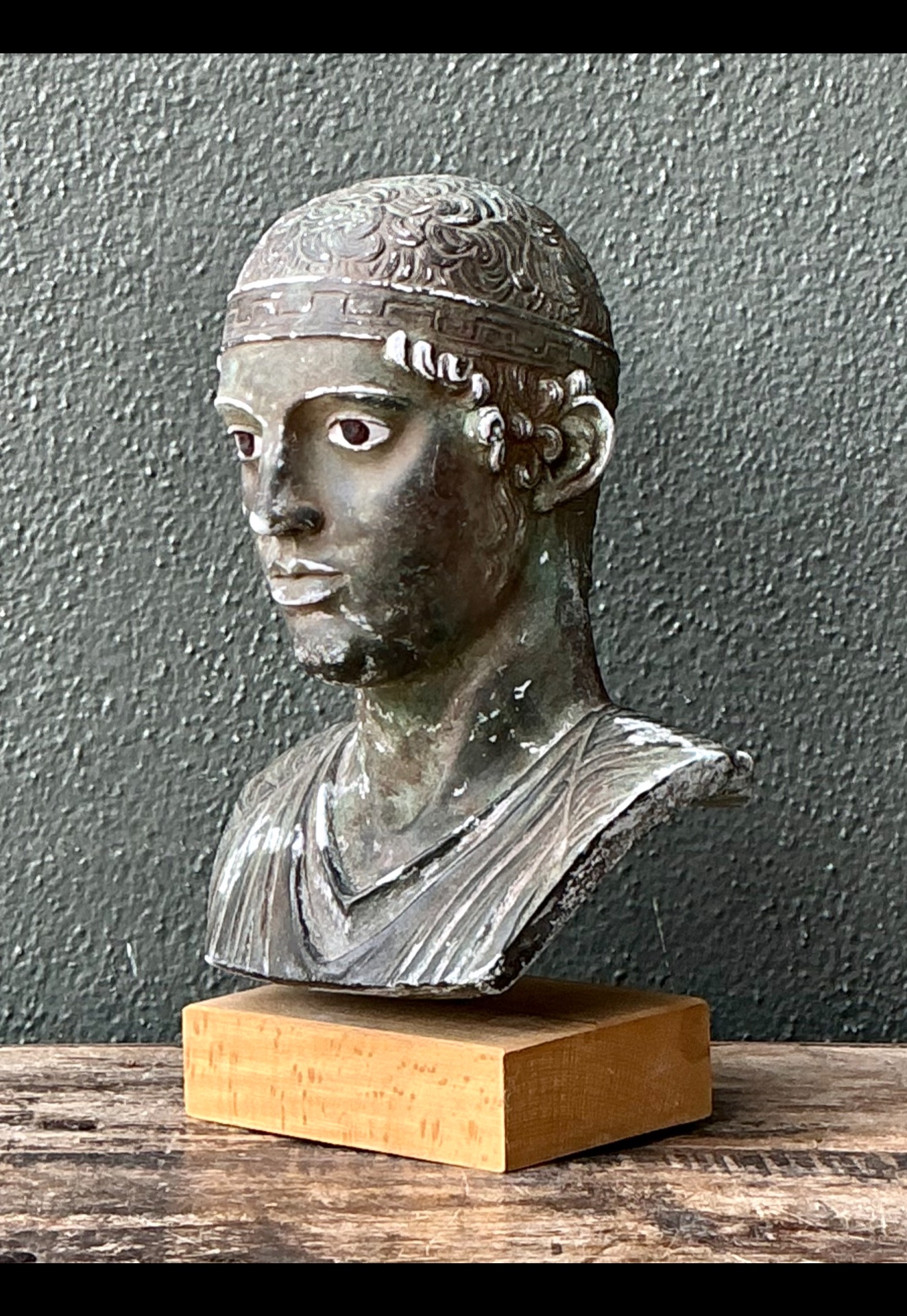Vintage Classical Greek Style Plaster Bust - Side view