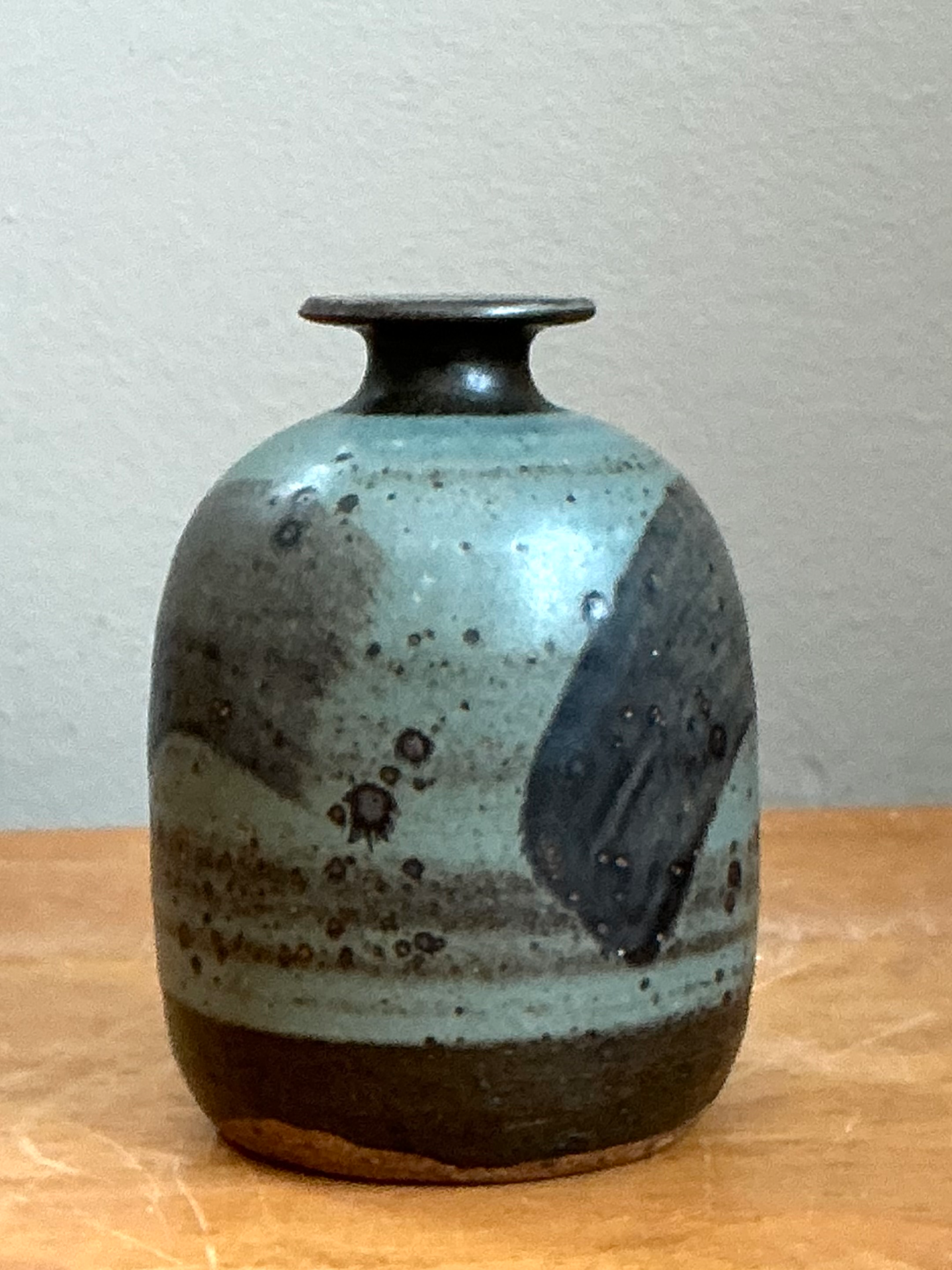 Vintage Abstract Glazed Ceramic Vase - Side view