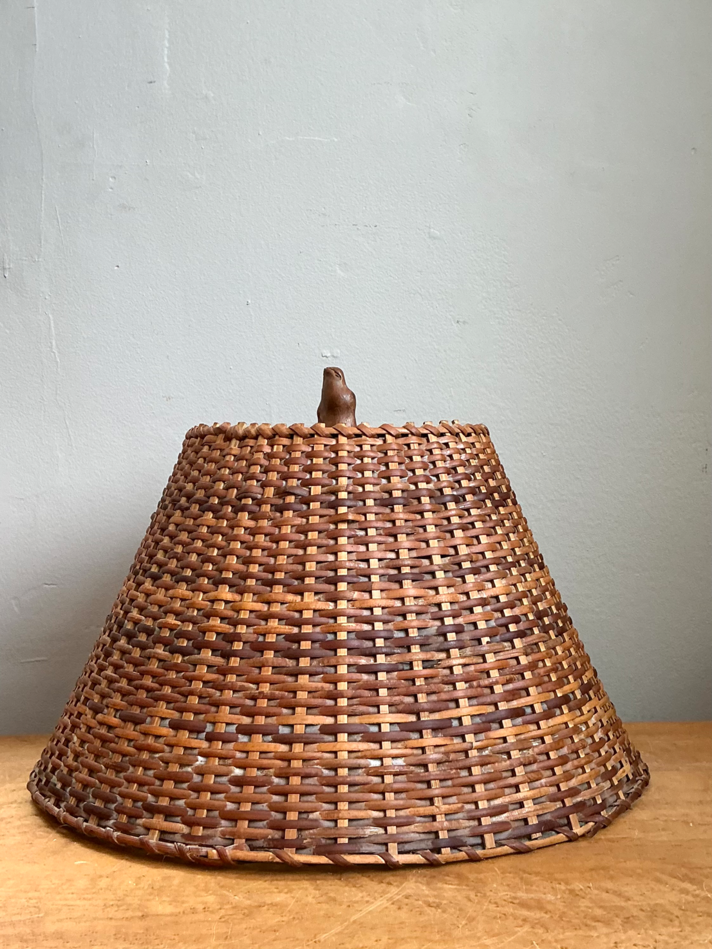 Vintage Woven Rattan Lamp Shade - Detail view