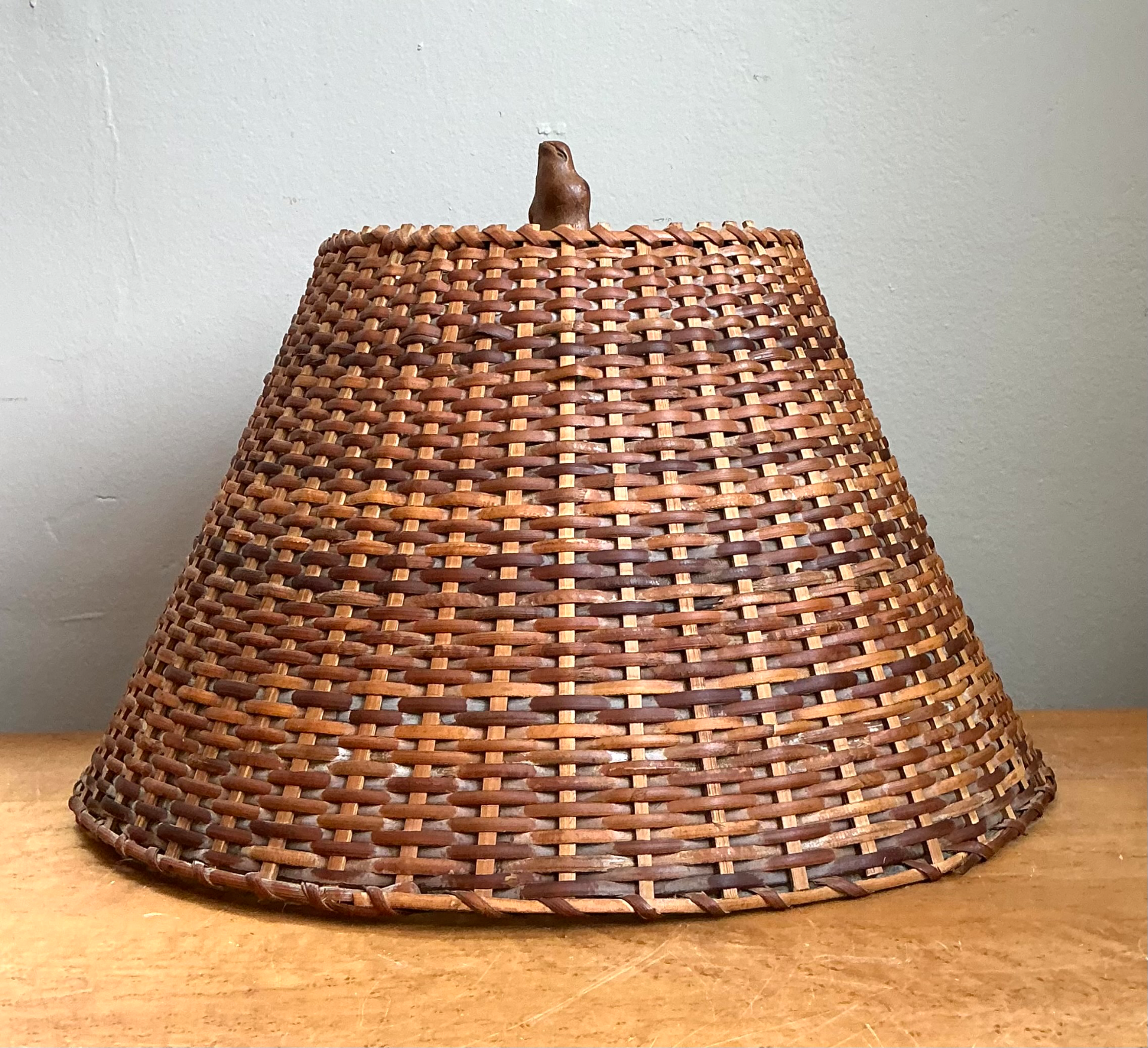 Vintage Woven Rattan Lamp Shade - Back view