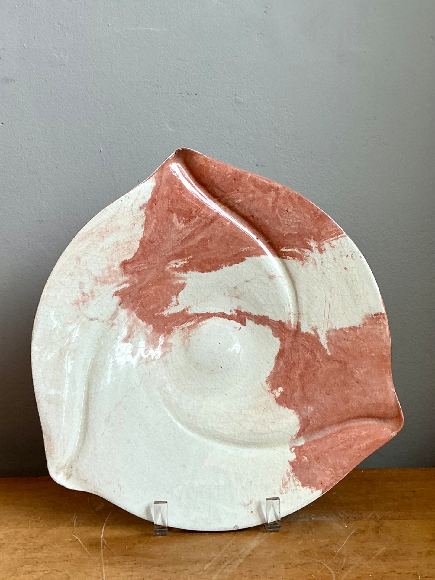 Vintage Abstract Ceramic Plate - Top view