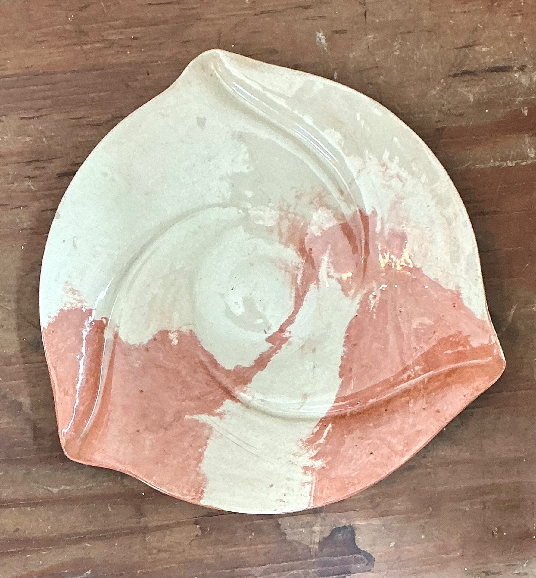 Vintage Abstract Ceramic Plate - Detail view