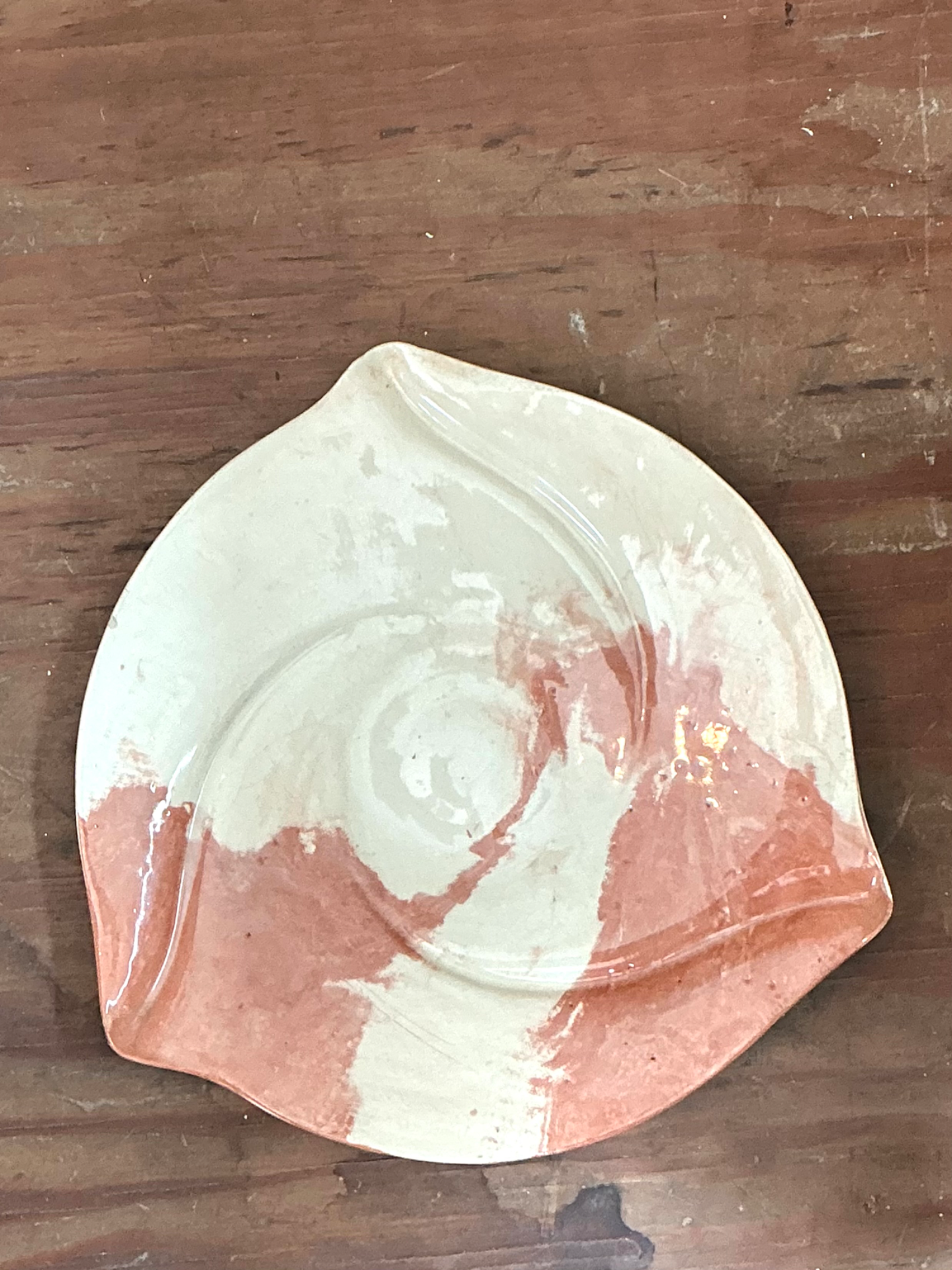 Vintage Abstract Ceramic Plate - Back view