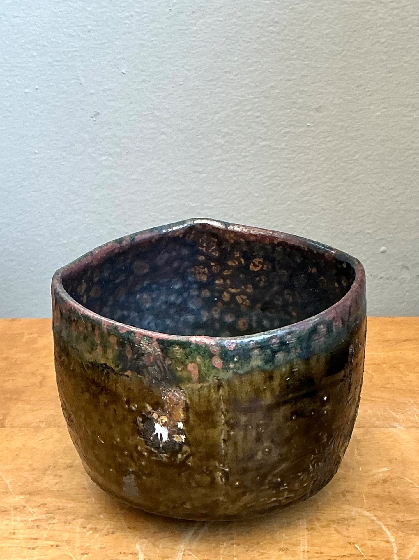 Vintage Handcrafted Abstract Ceramic Bowl - Top view