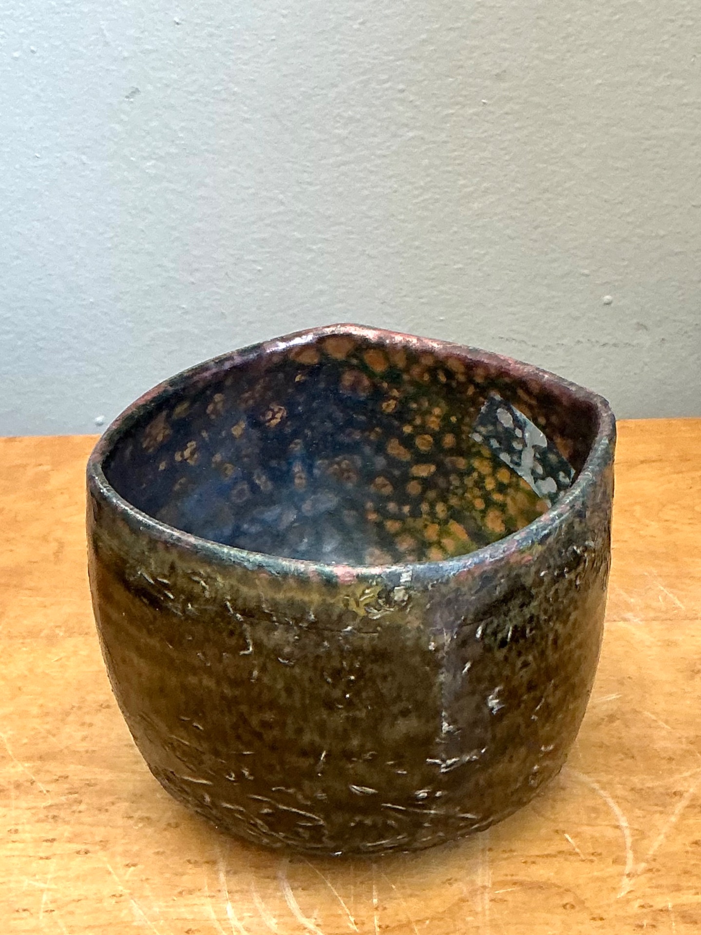 Vintage Handcrafted Abstract Ceramic Bowl - Back view