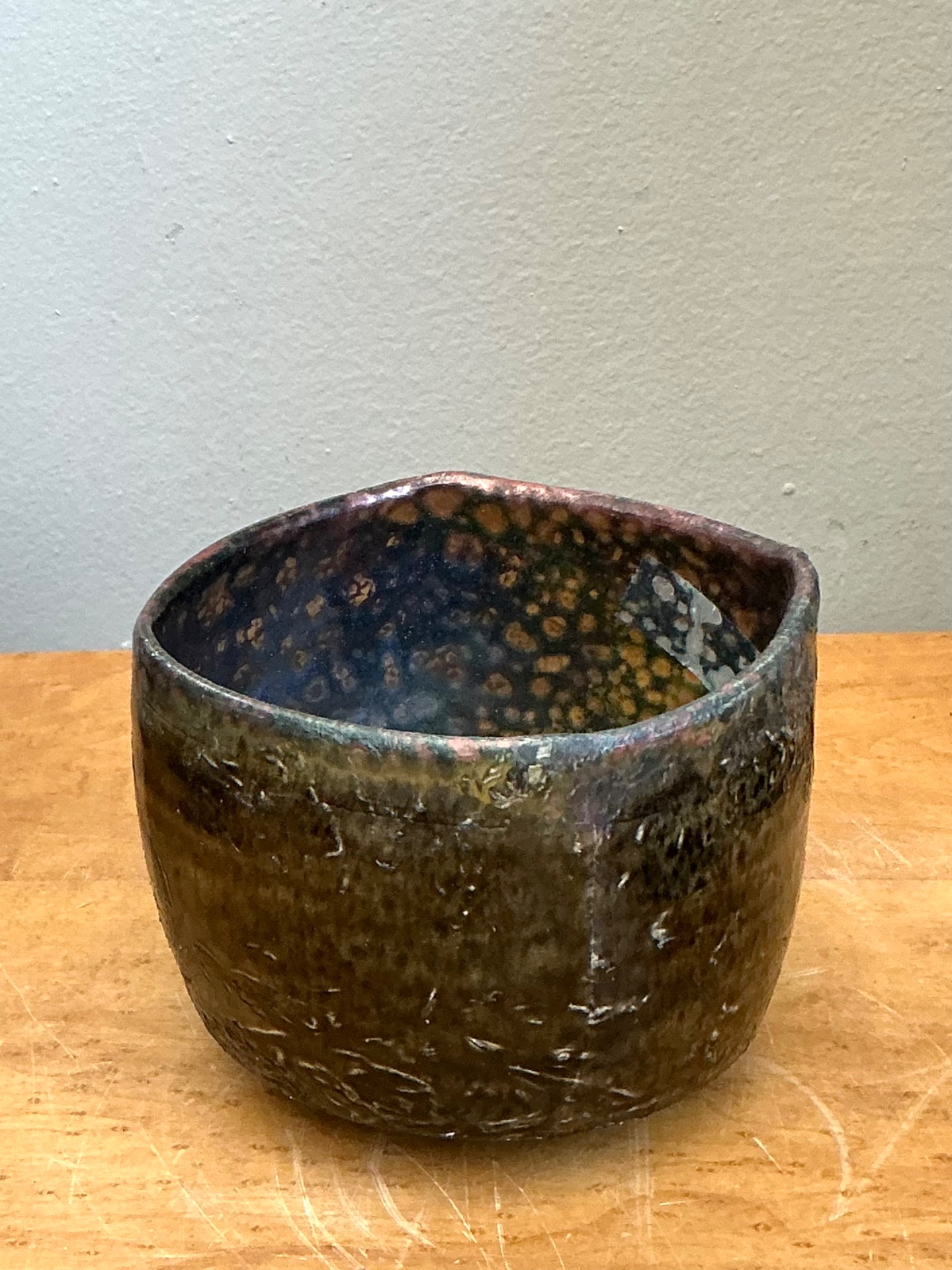 Vintage Handcrafted Abstract Ceramic Bowl - Side view