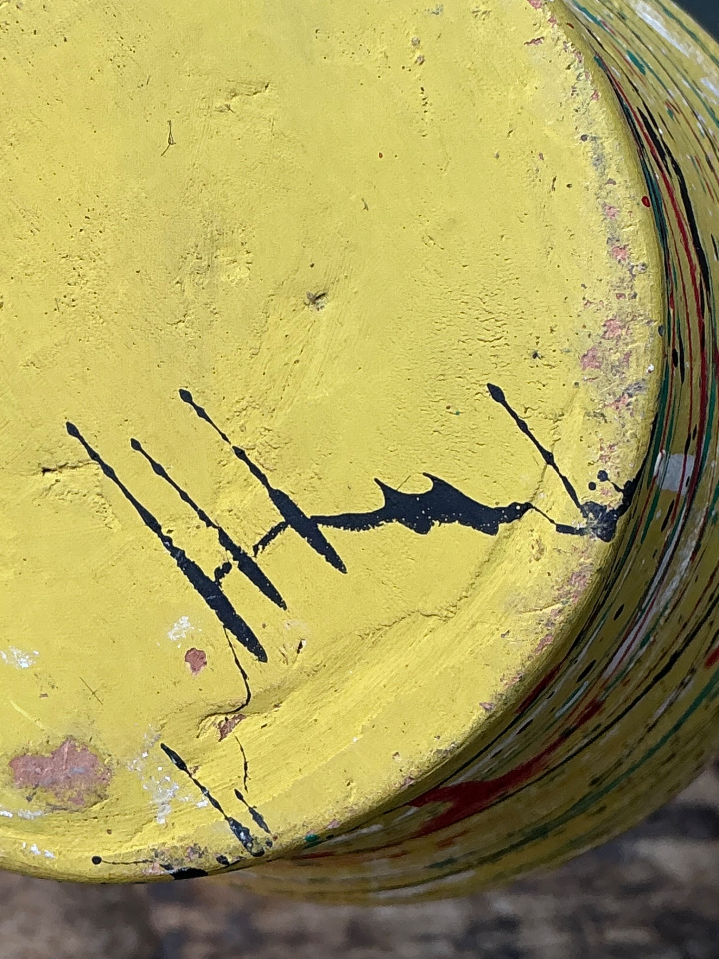 Vintage Splatter Paint Ceramic Vase - Side view