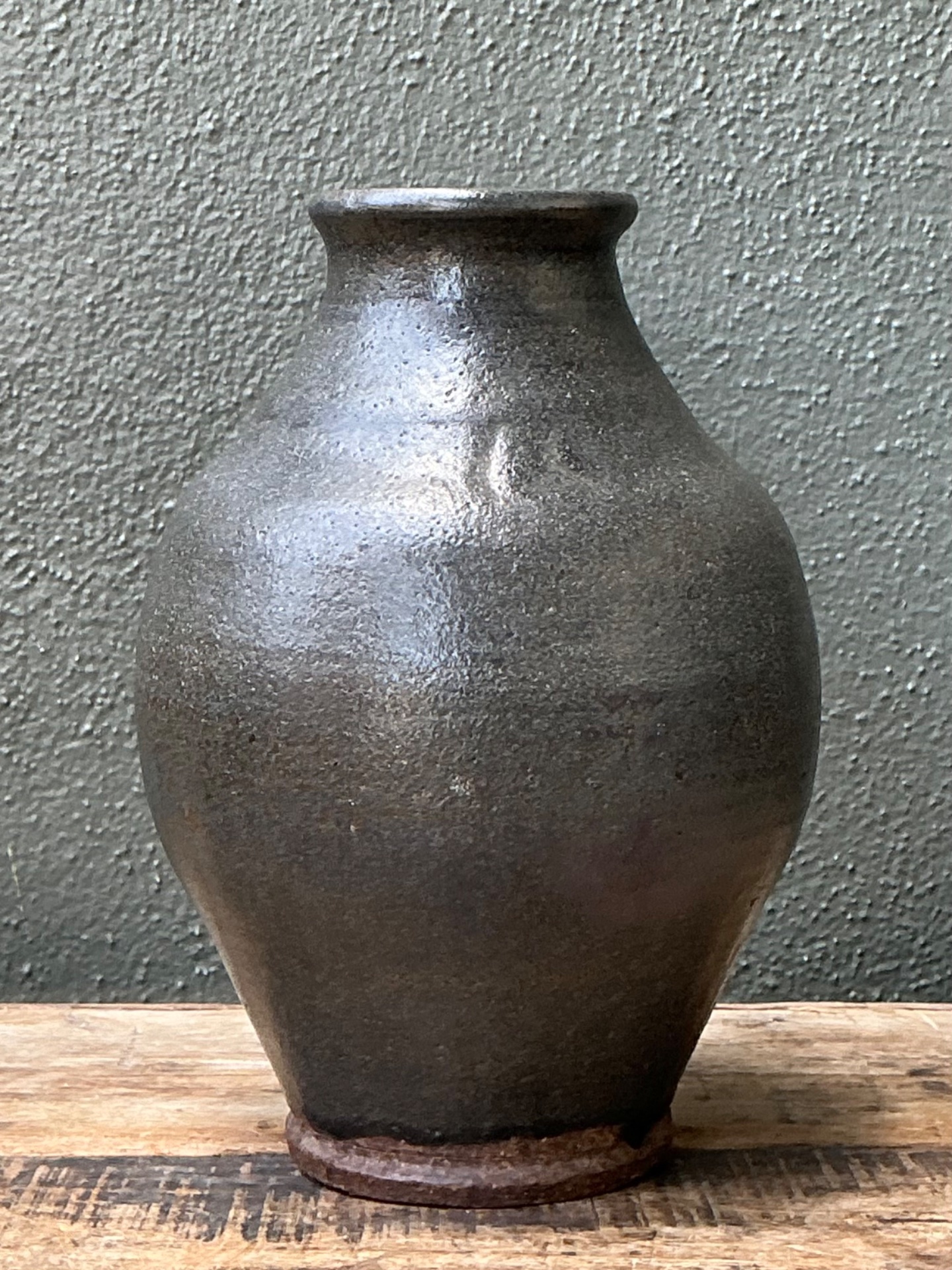 Vintage Handcrafted Stoneware Vase - Back view