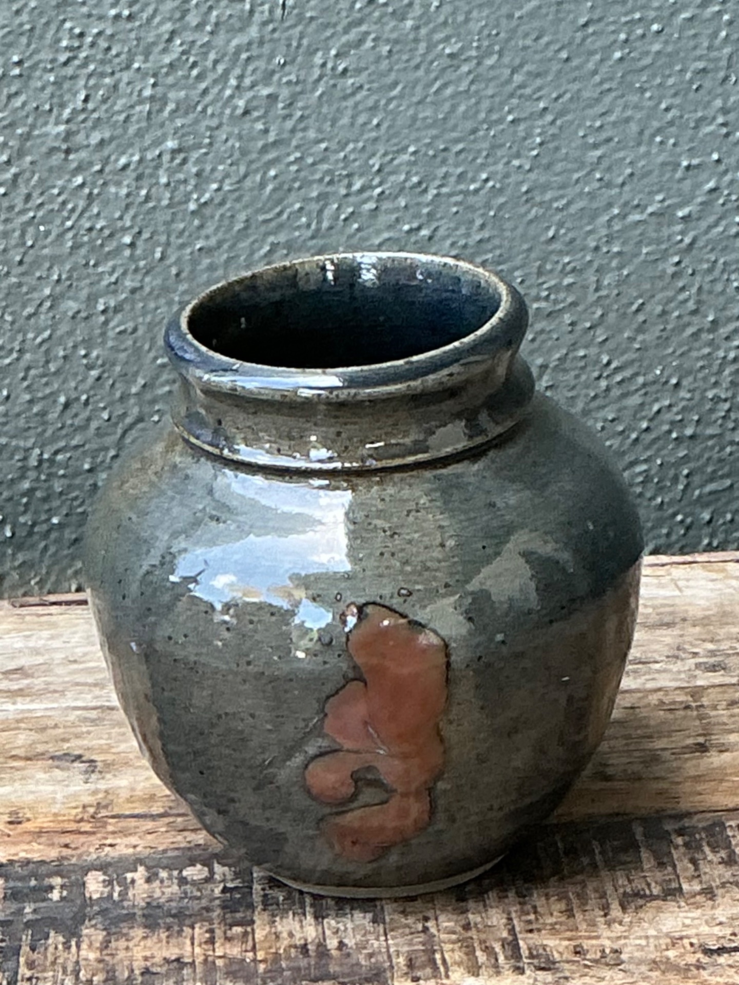 Vintage Glazed Ceramic Vase - Detail view