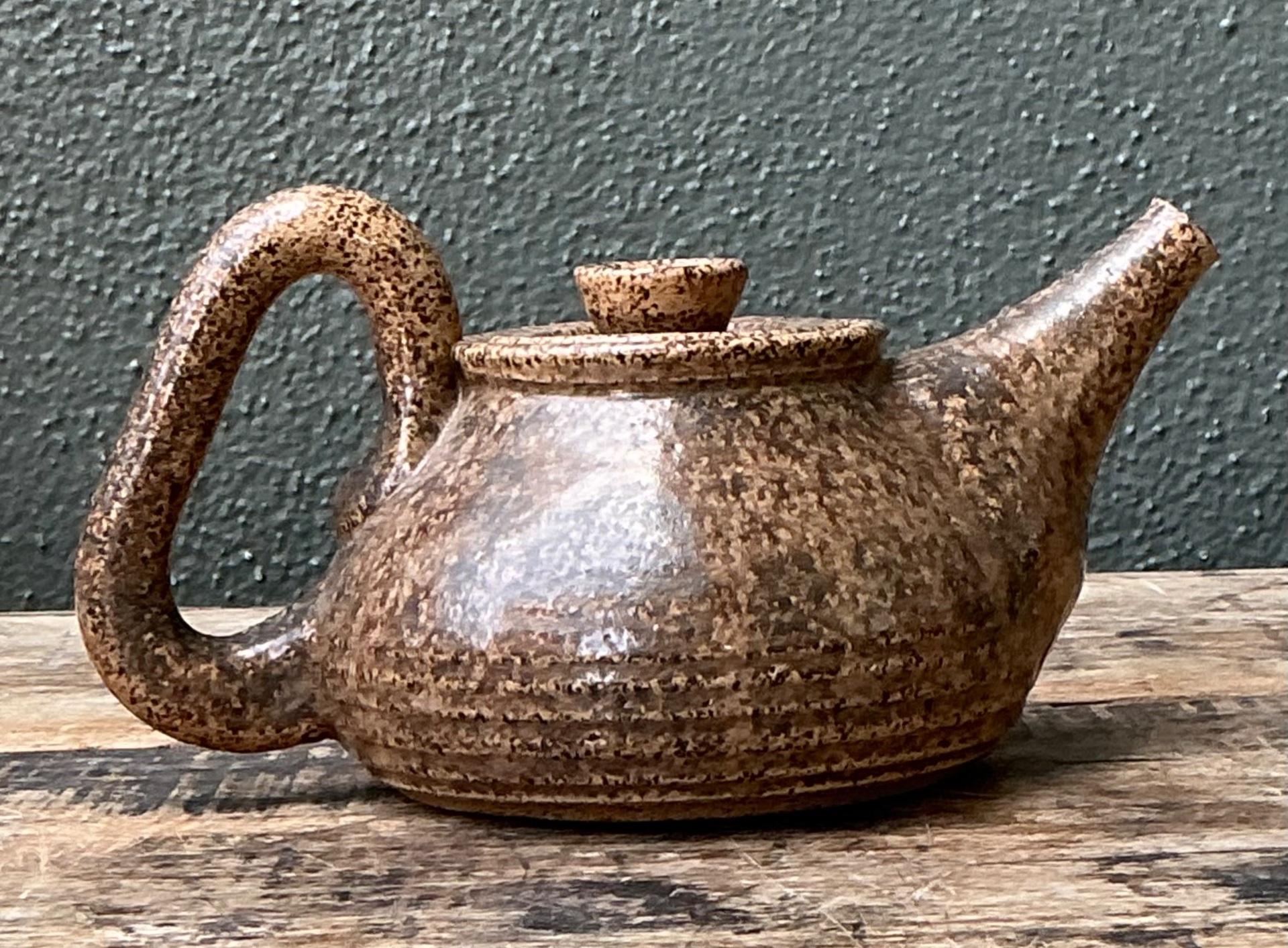 Vintage Handcrafted Ceramic Teapot - Detail view