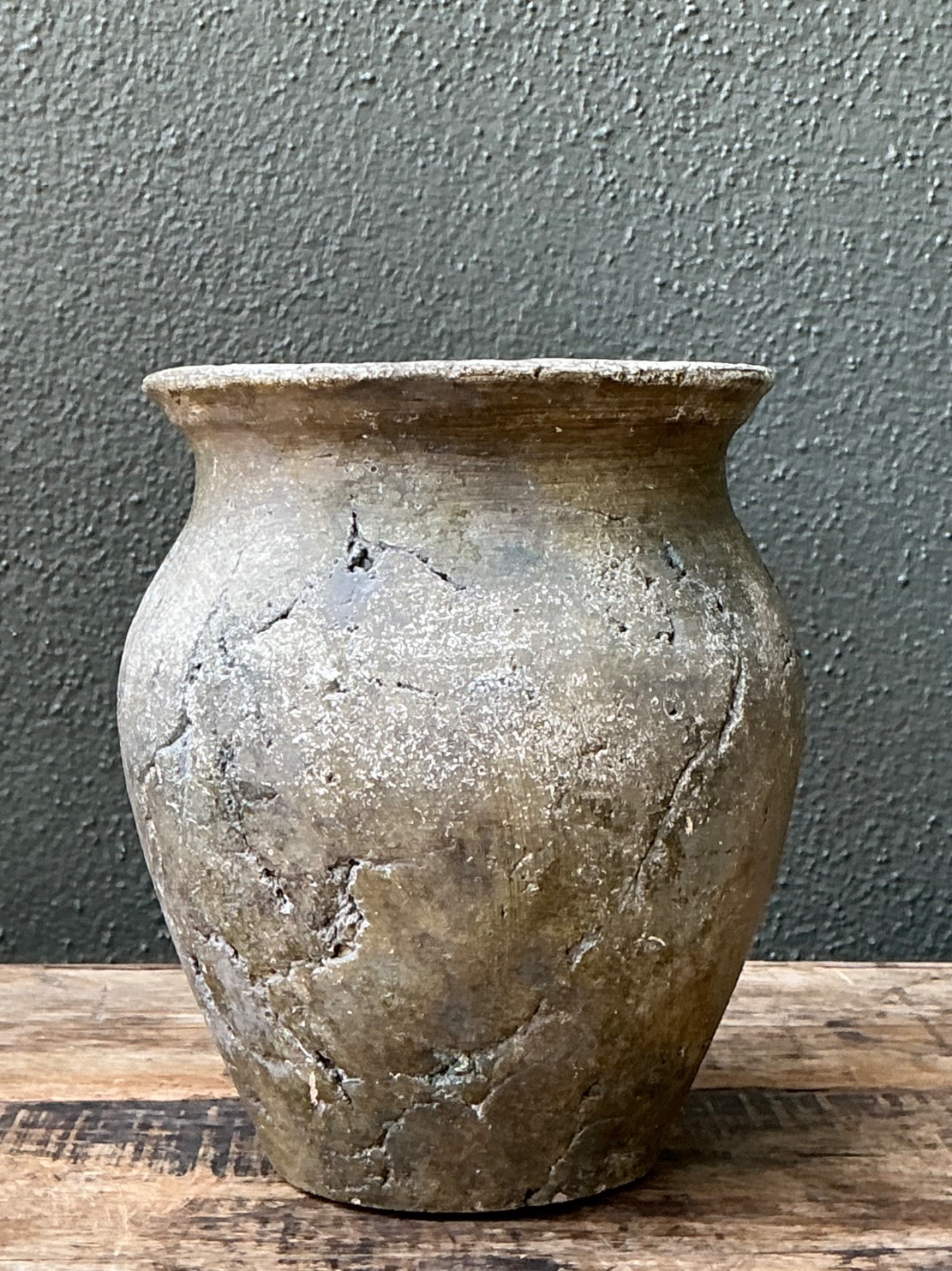 Vintage Textured Ceramic Pottery Vase - Detail view