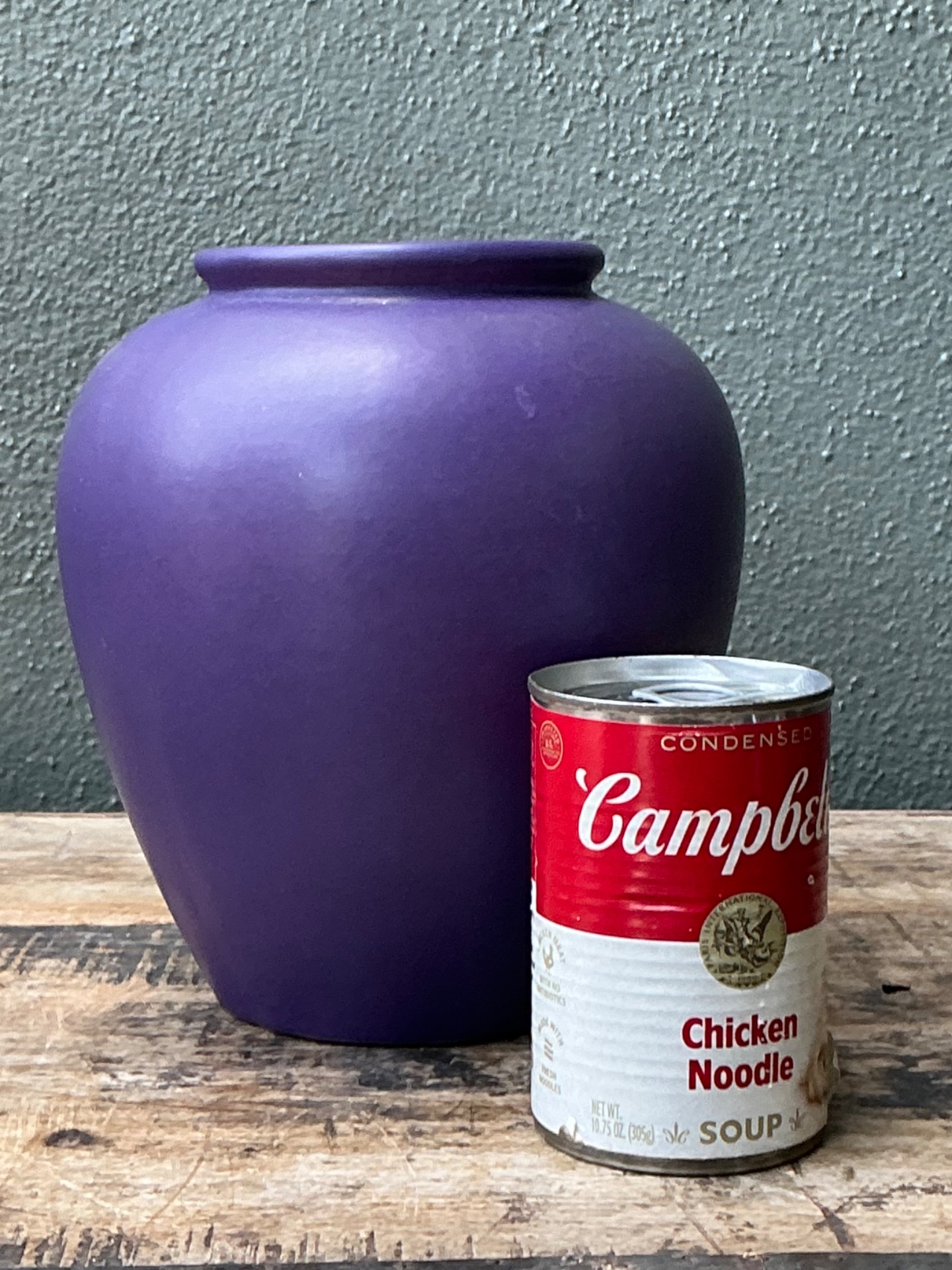 Vintage West German Handcrafted Purple Ceramic Vessel - Detail view