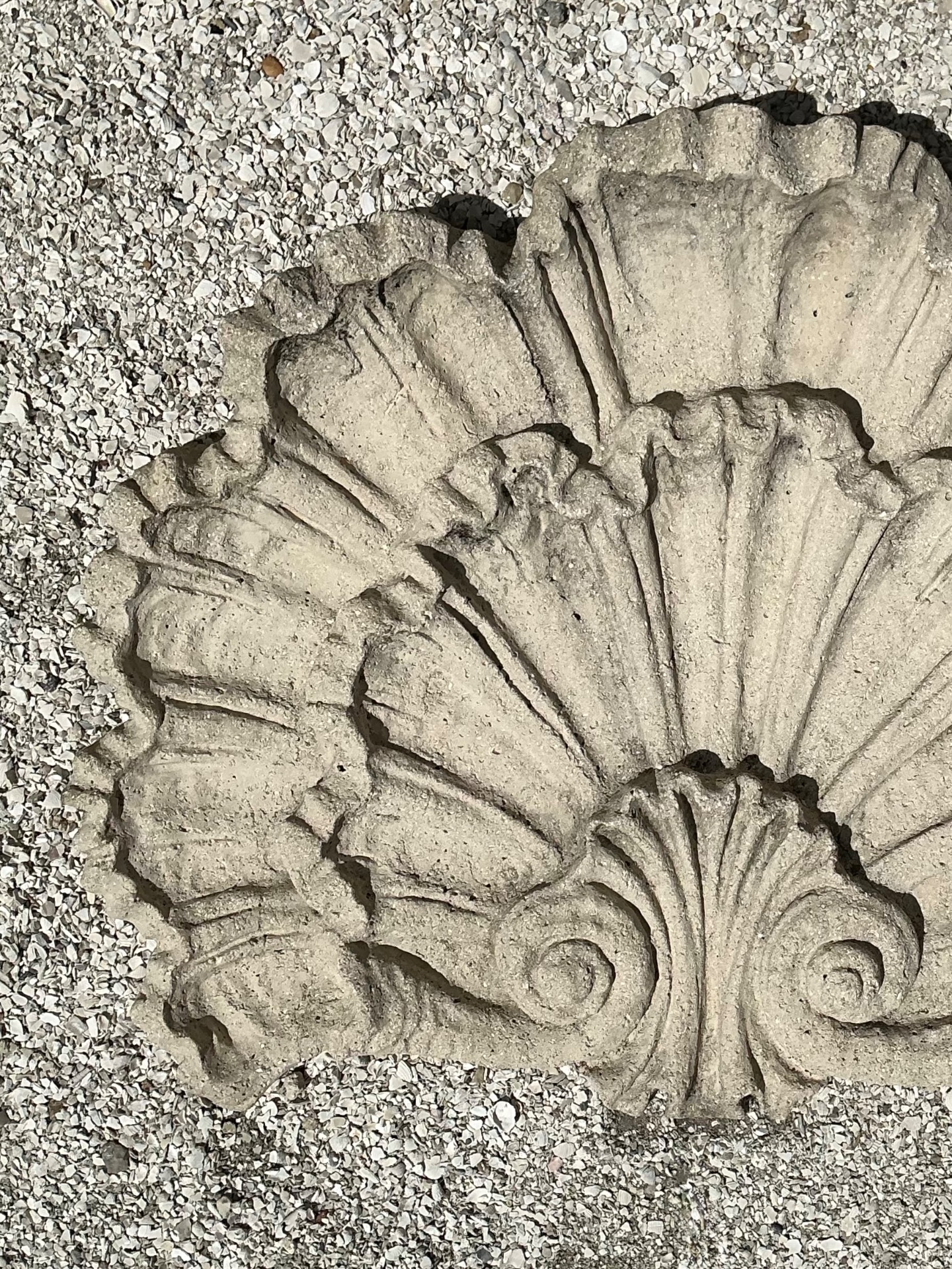 Vintage Concrete Shell Wall Plaque - Top view