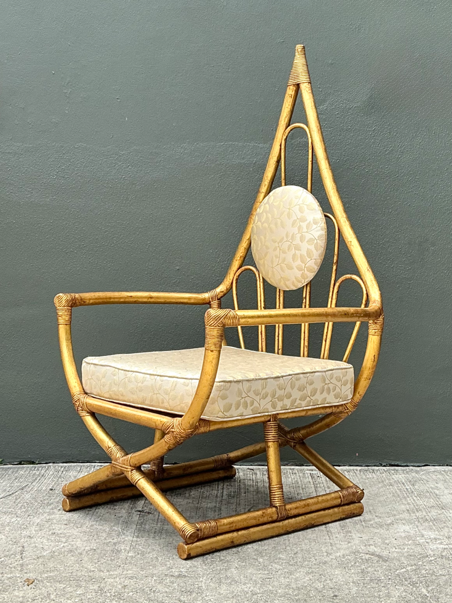 Vintage Loop Rattan Chair After Henry Olko - Side view