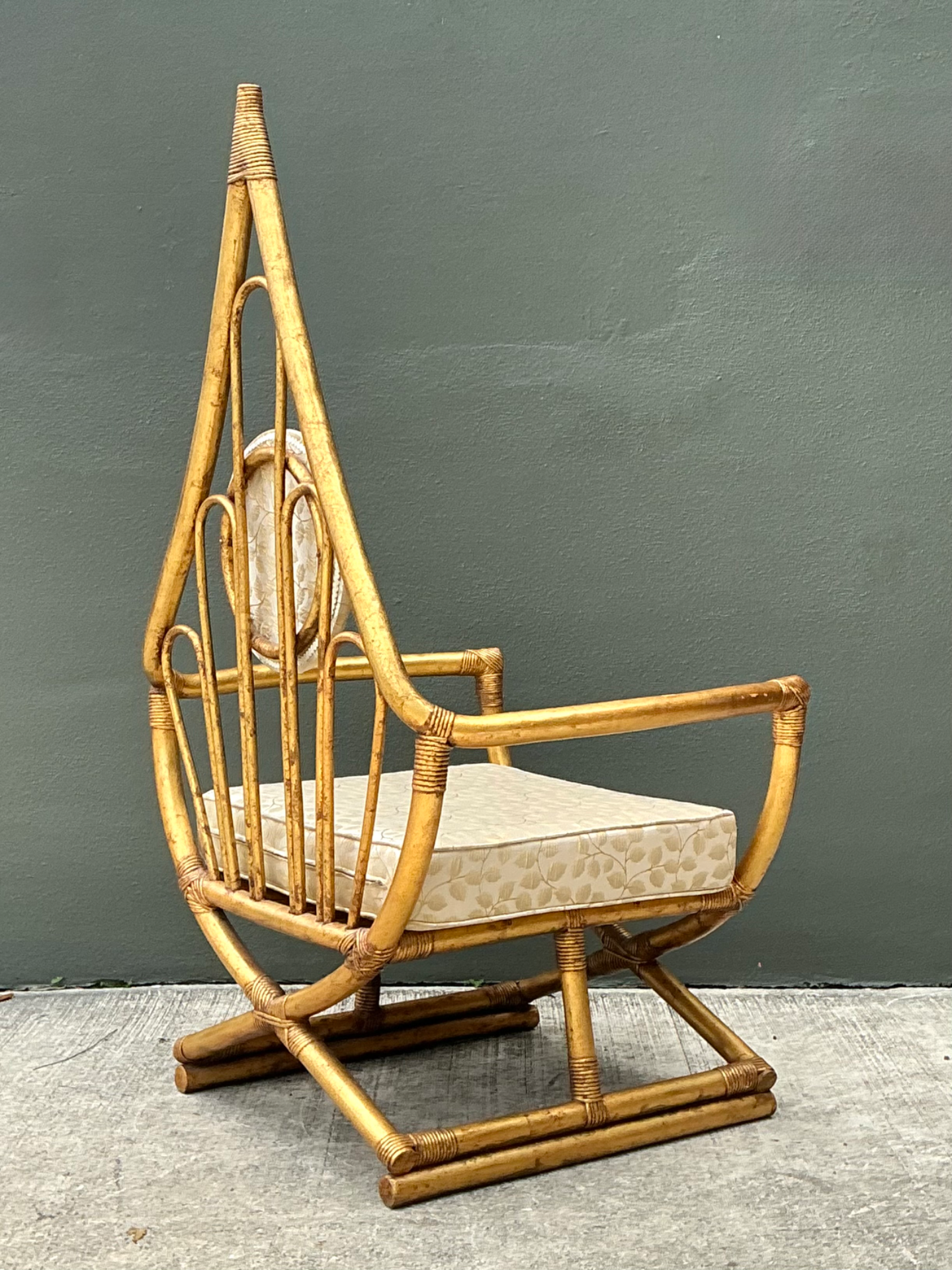 Vintage Loop Rattan Chair After Henry Olko - Back view