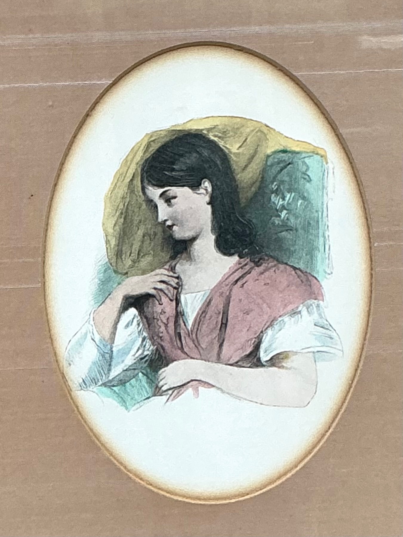 Vintage Portrait Engravings in Gilt Frames - Set of 2 - Back view