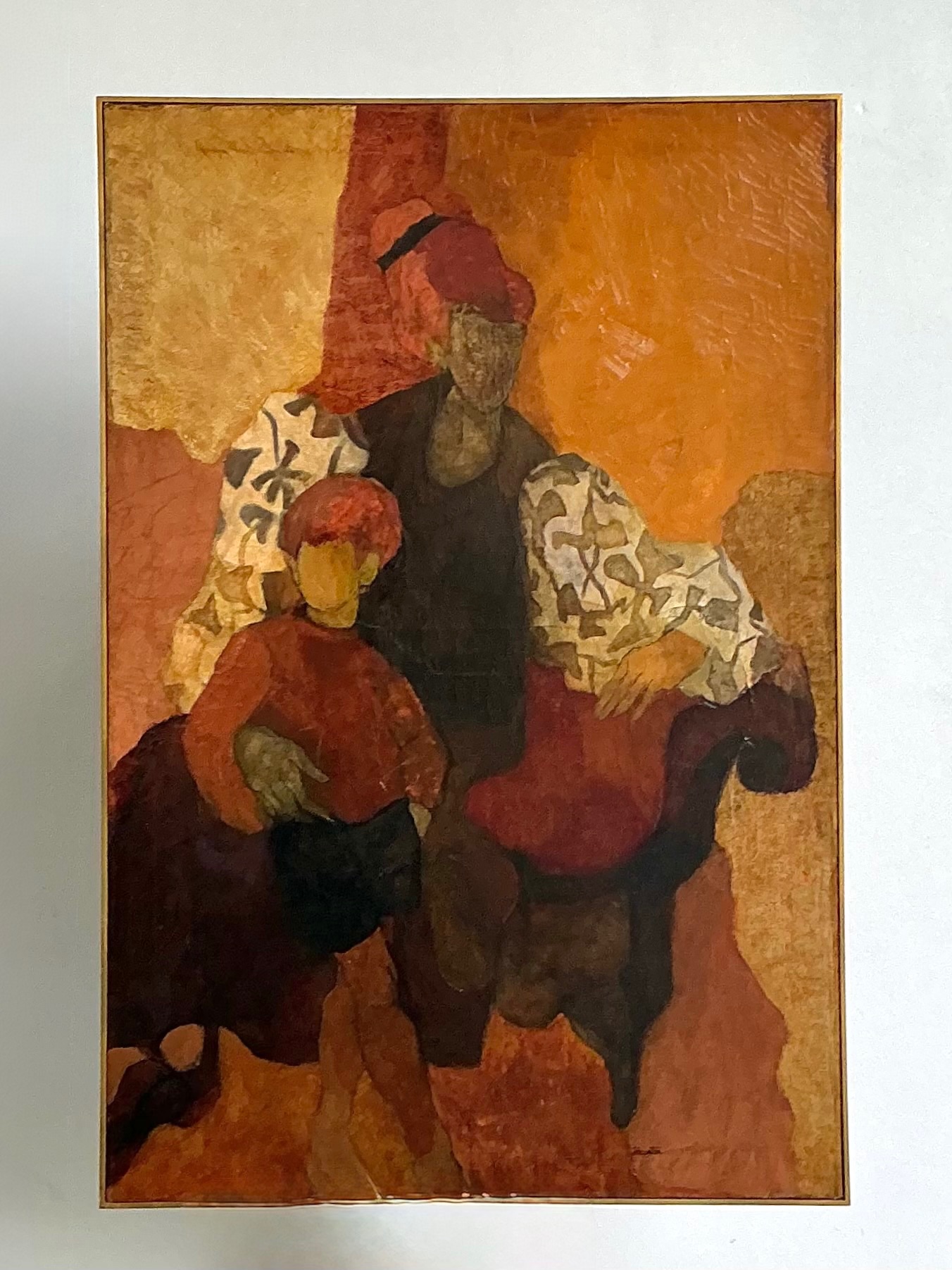 Vintage Abstract Figurative Painting - Side view