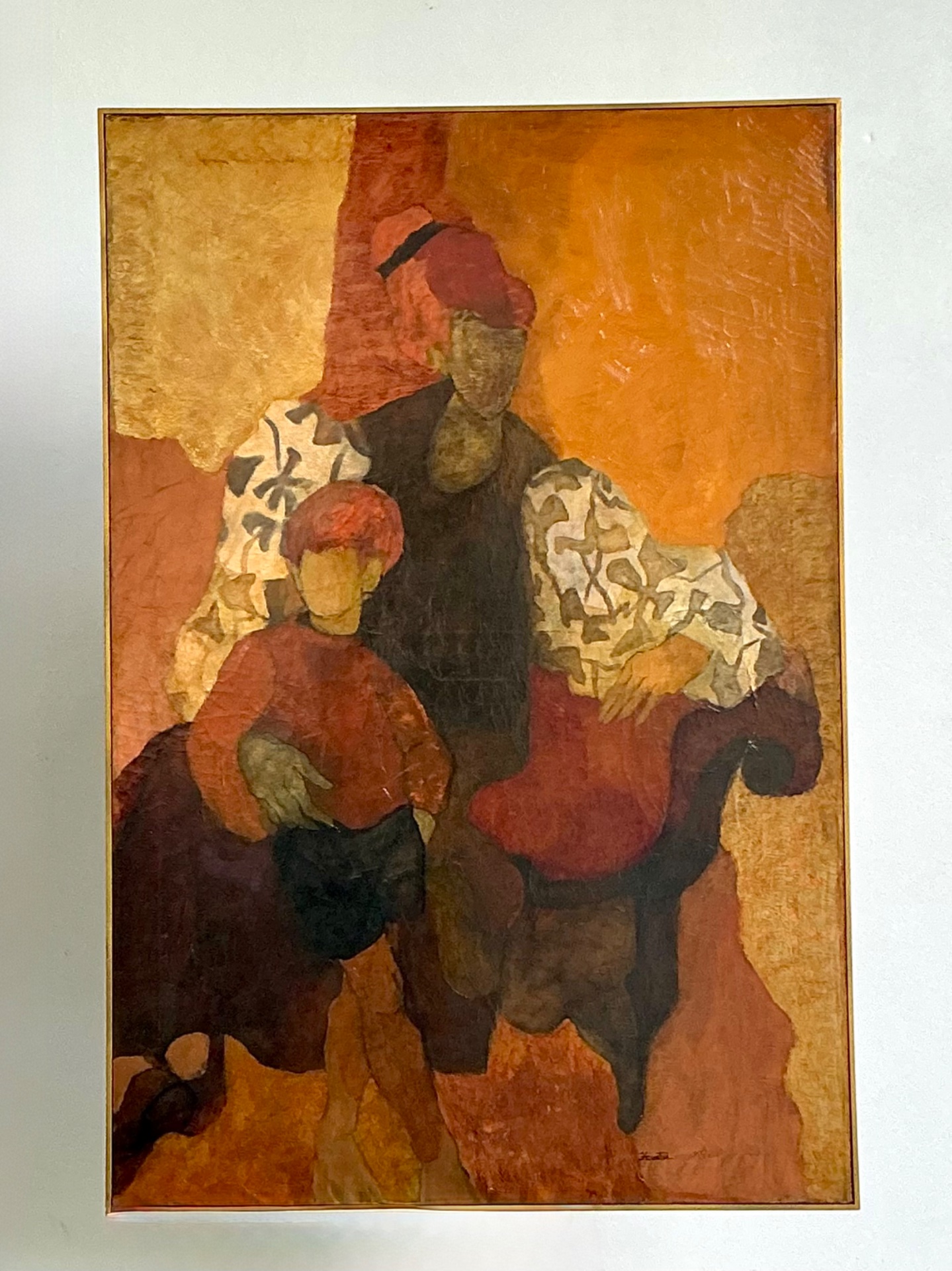 Vintage Abstract Figurative Painting - Top view