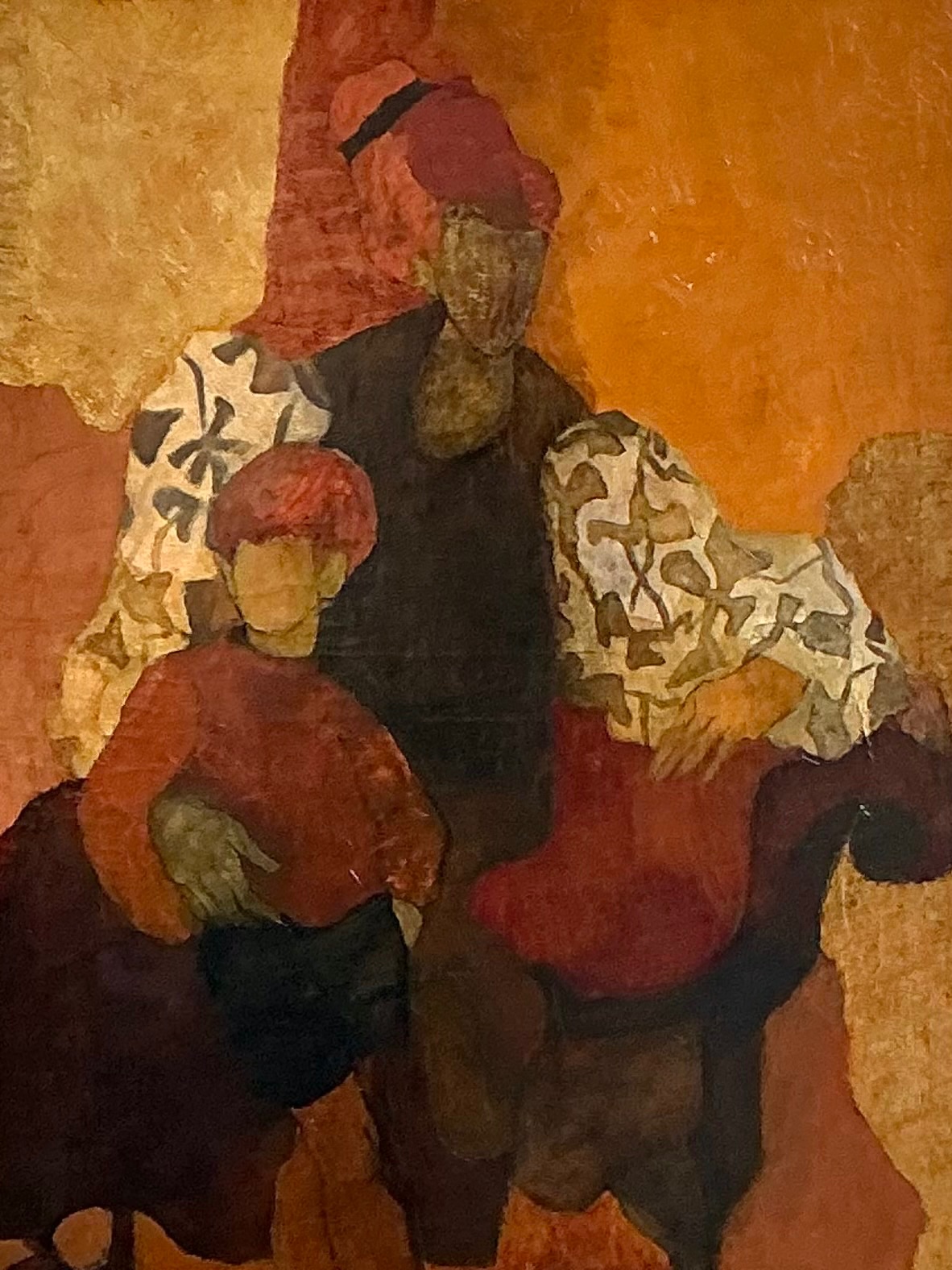 Vintage Abstract Figurative Painting - Back view