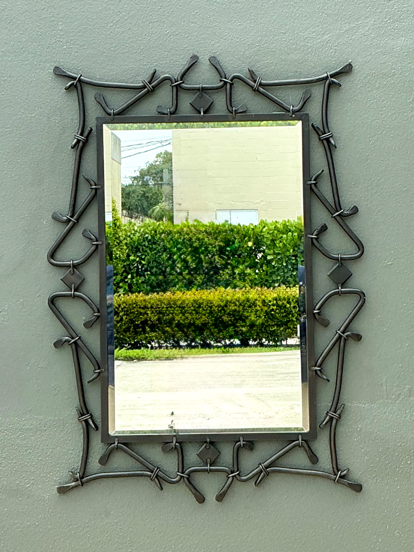 Alexandra Diez Mirrored Glass and Metal Wall Mirror - Detail view