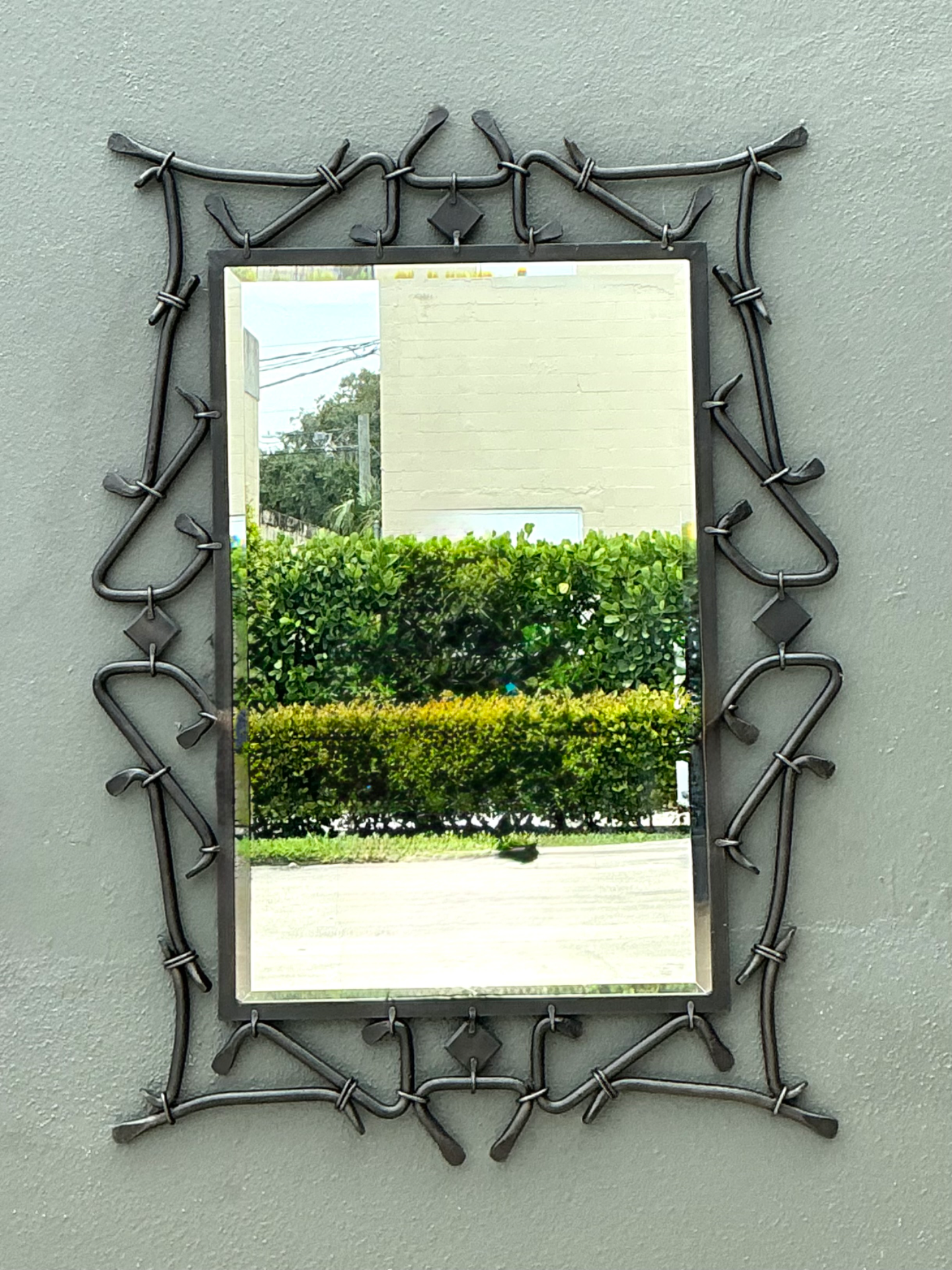 Alexandra Diez Mirrored Glass and Metal Wall Mirror - Top view
