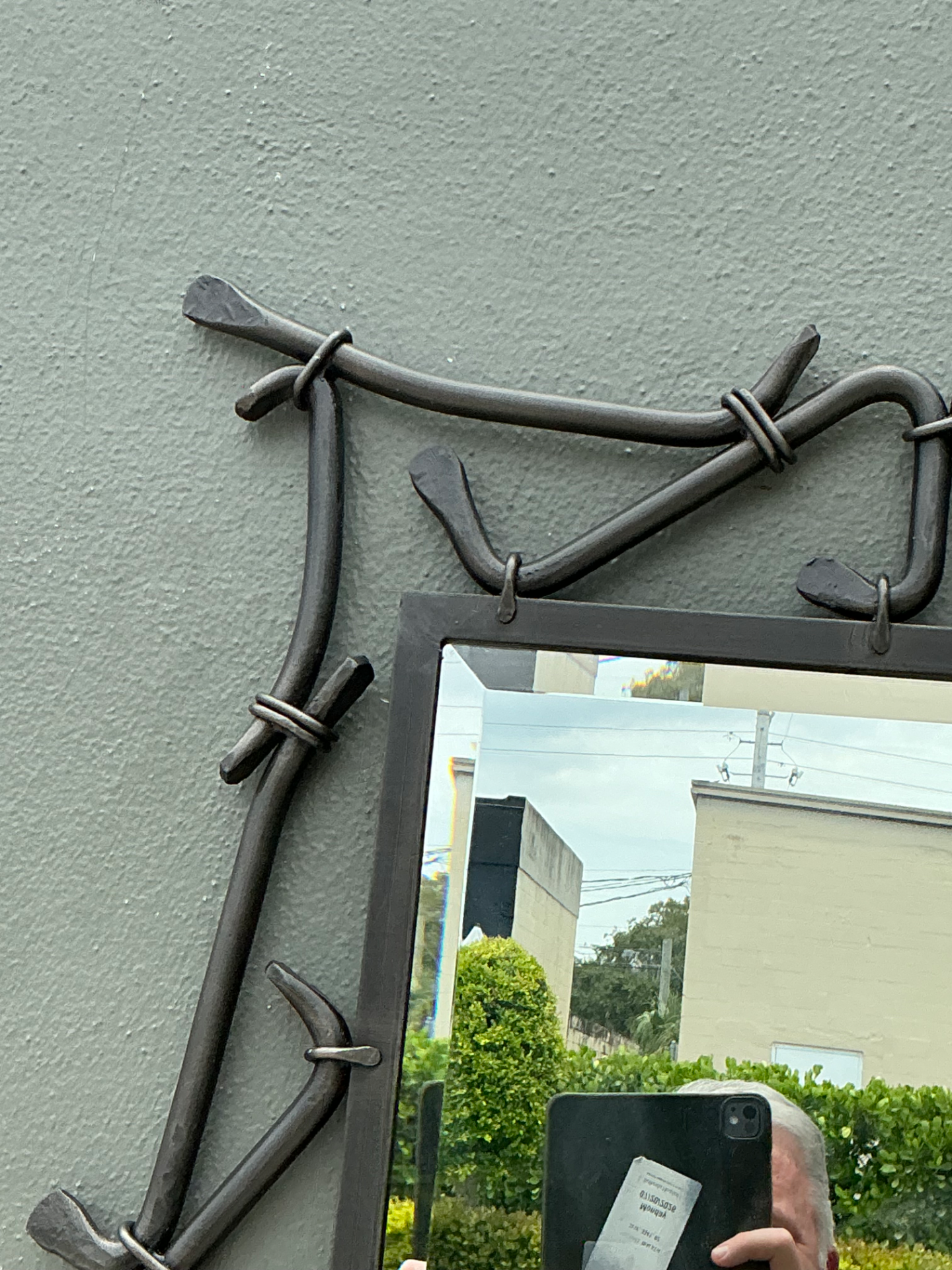 Alexandra Diez Mirrored Glass and Metal Wall Mirror - Back view