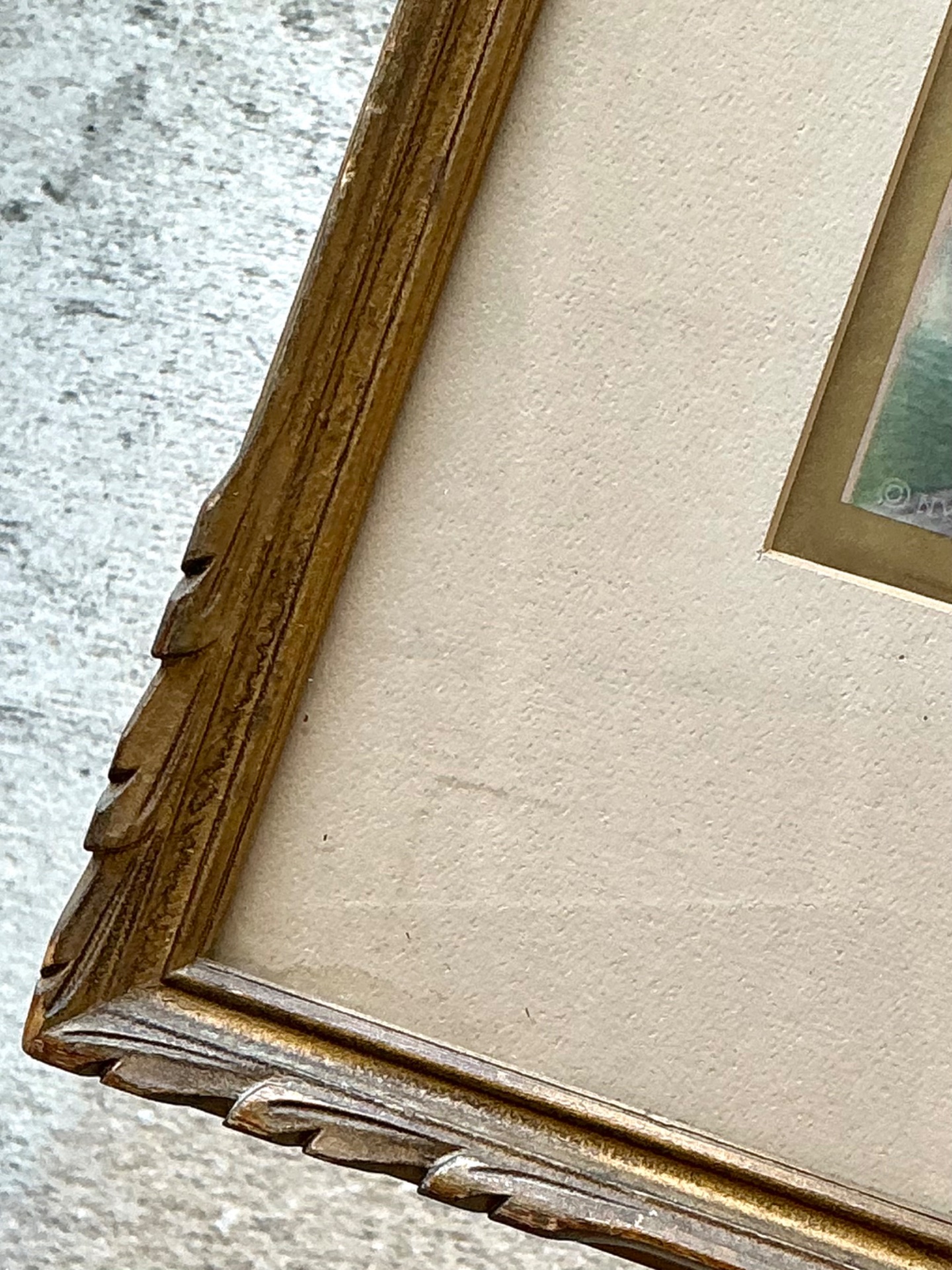 Vintage Gilt Framed Portrait Engraving - Top view