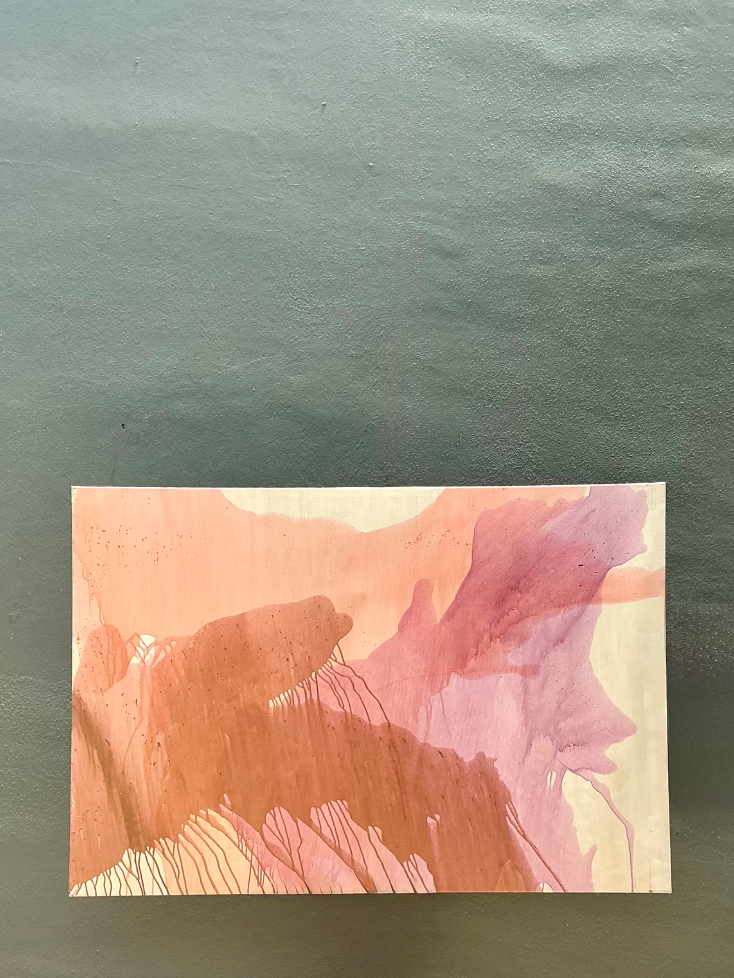 Monumental Vintage Abstract Expressionist Painting On Canvas - Side view