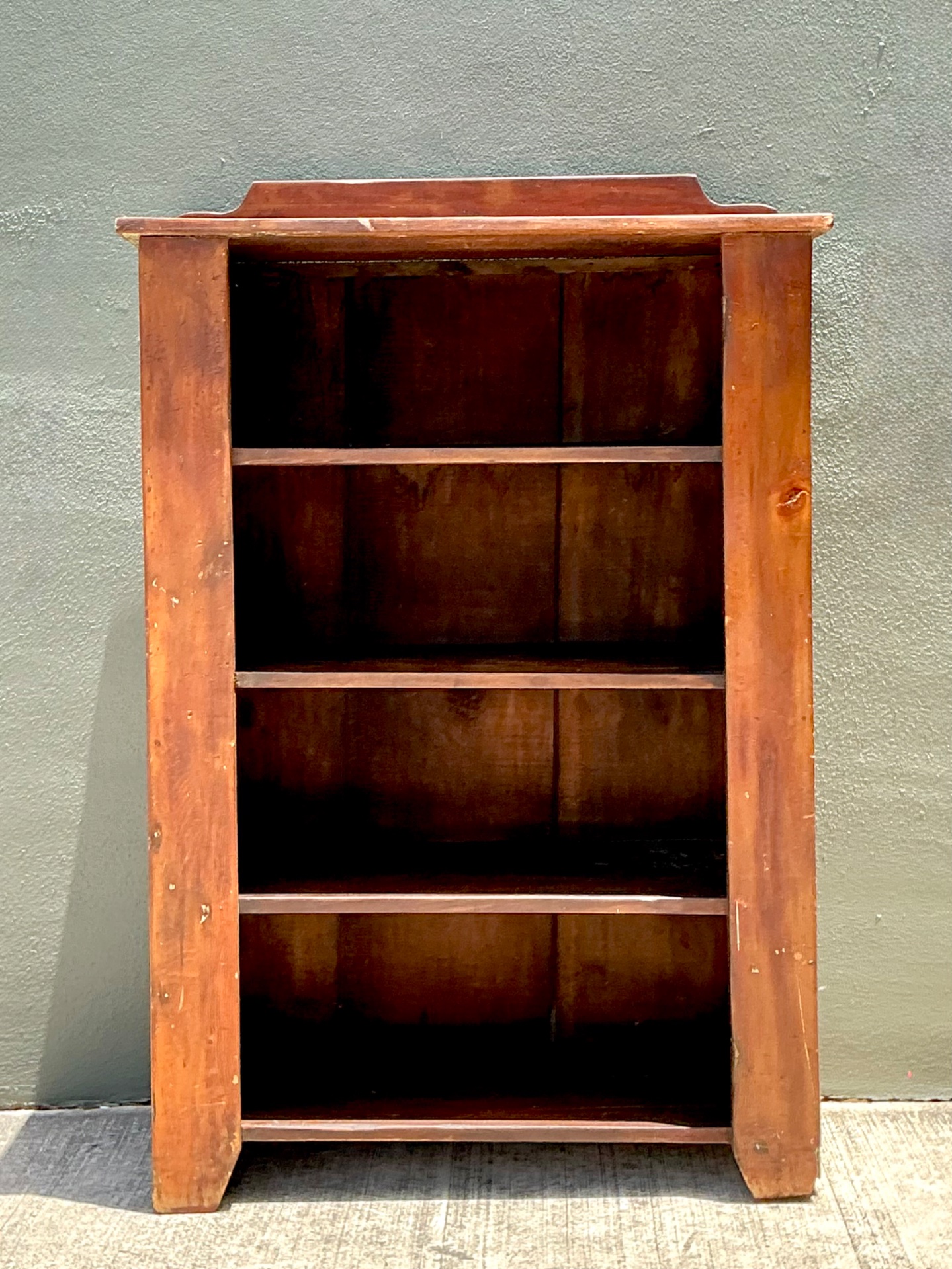 Vintage Rustic Handcrafted Wood Shelving Unit - Side view