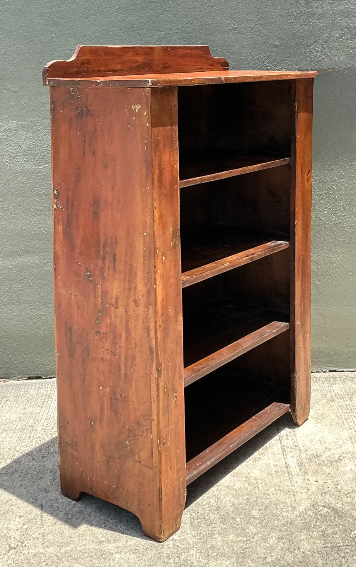 Vintage Rustic Handcrafted Wood Shelving Unit - Detail view