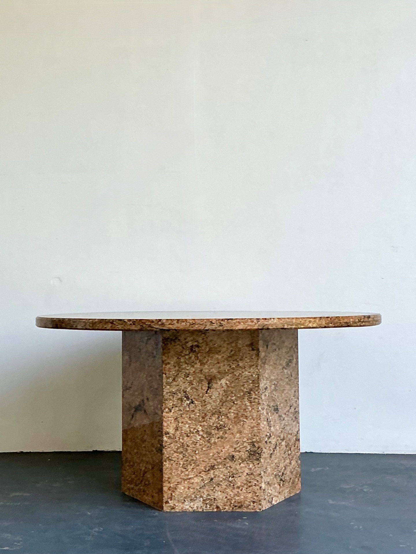 Vintage Granite Pedestal Dining Table - Top view