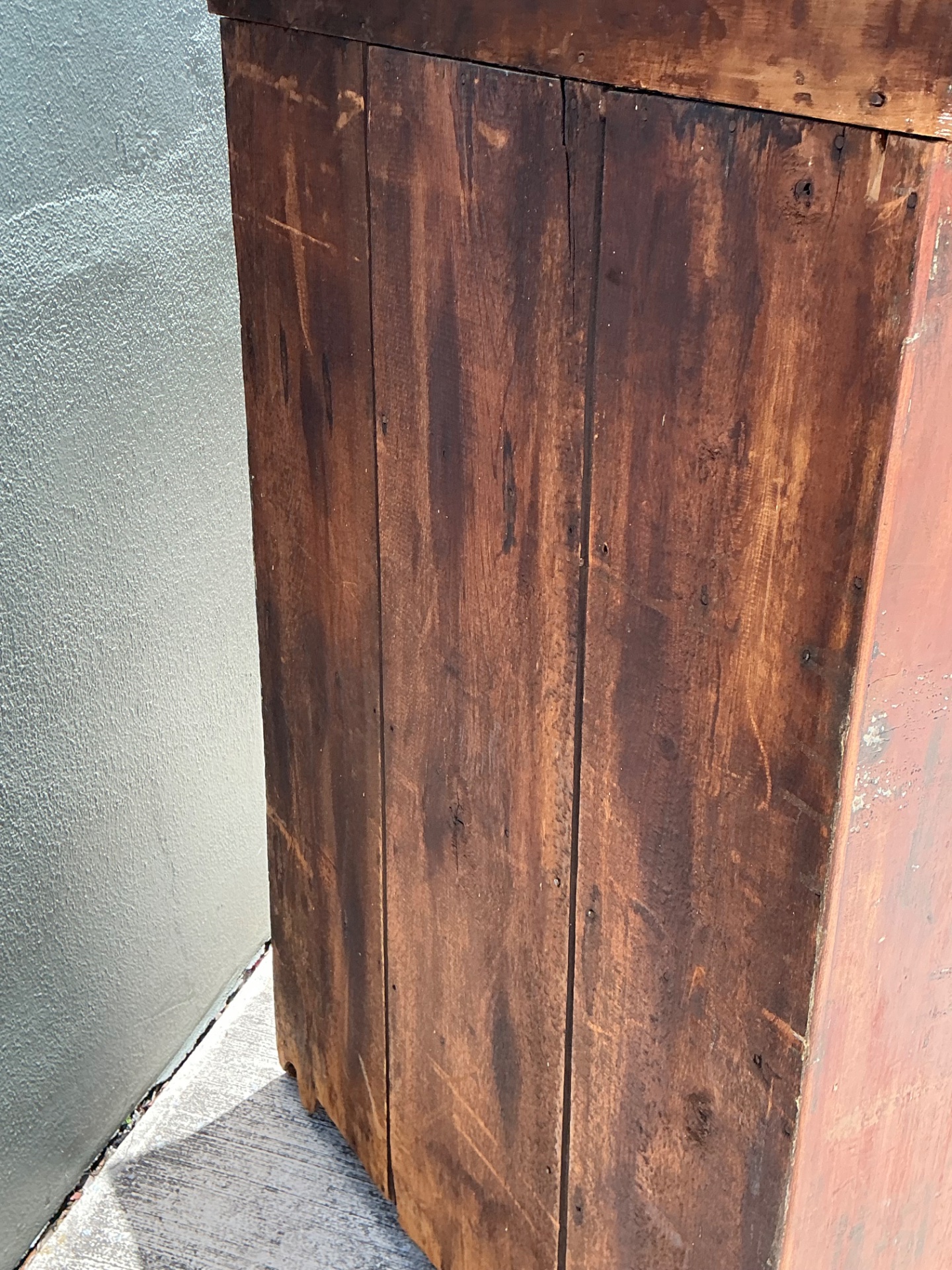 Vintage Rustic Handcrafted Wood Shelving Unit - Top view