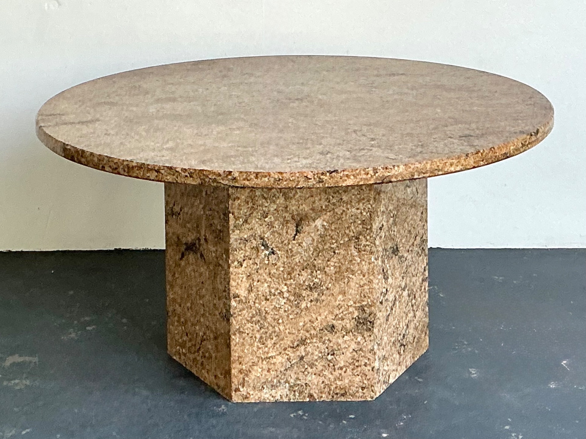 Vintage Granite Pedestal Dining Table - Detail view