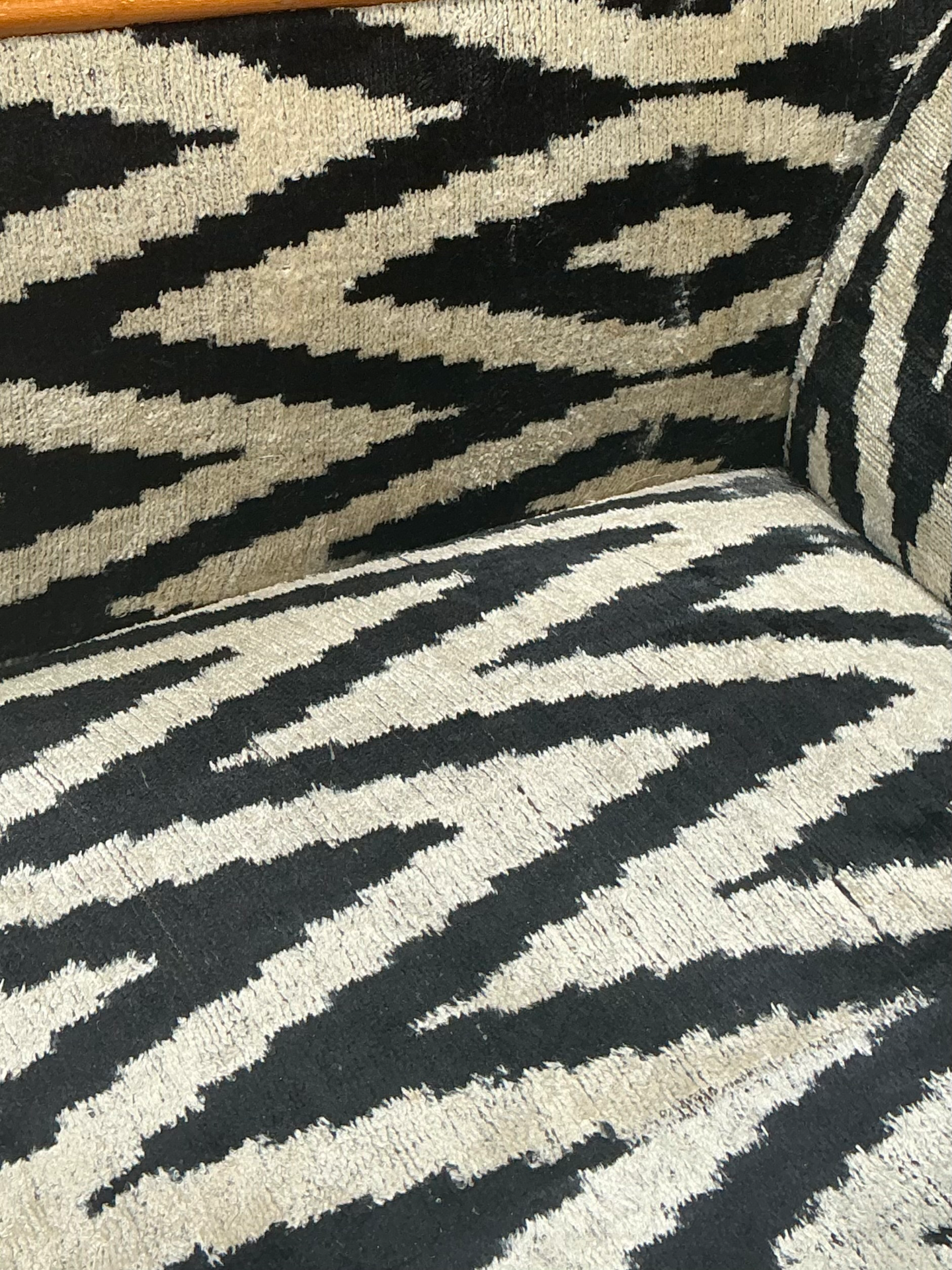 Vintage MCM Chevron Lounge Chairs - A Pair - Side view