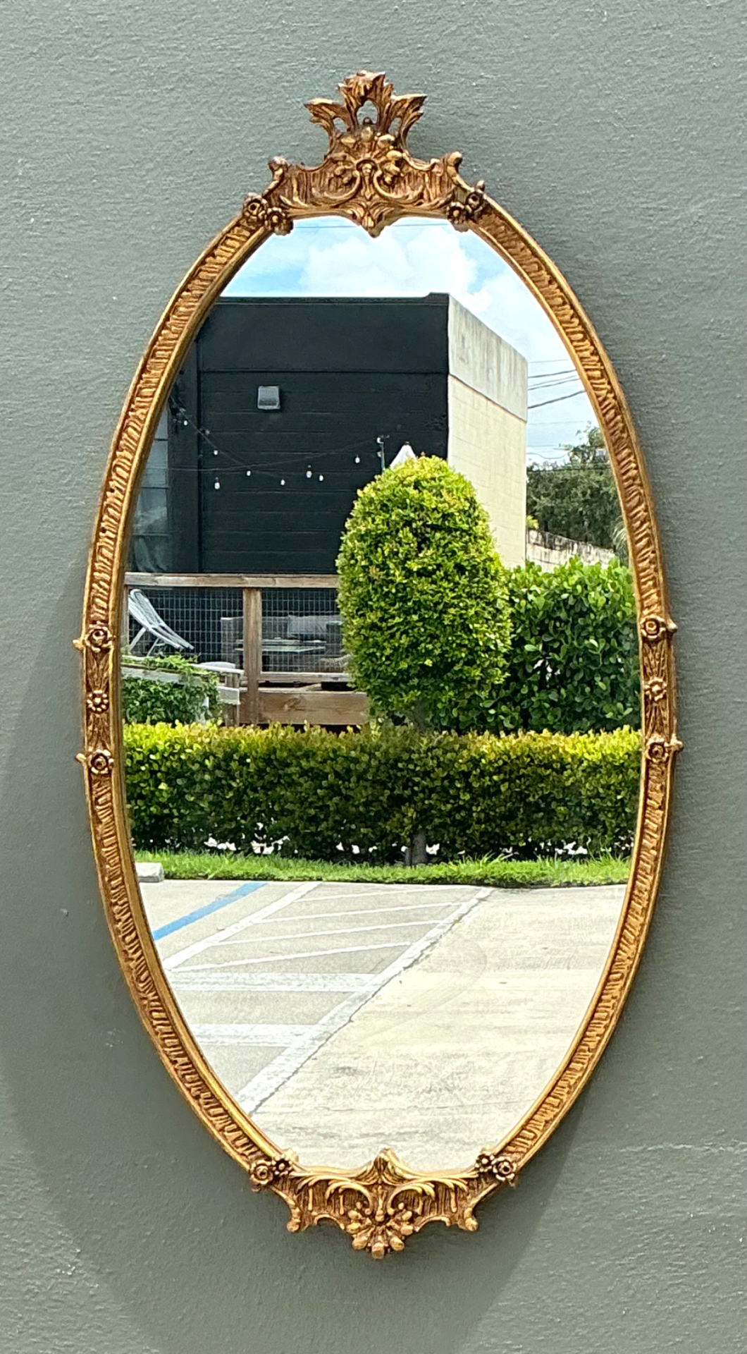Vintage Rococo Style Gold Frame Mirror - Back view