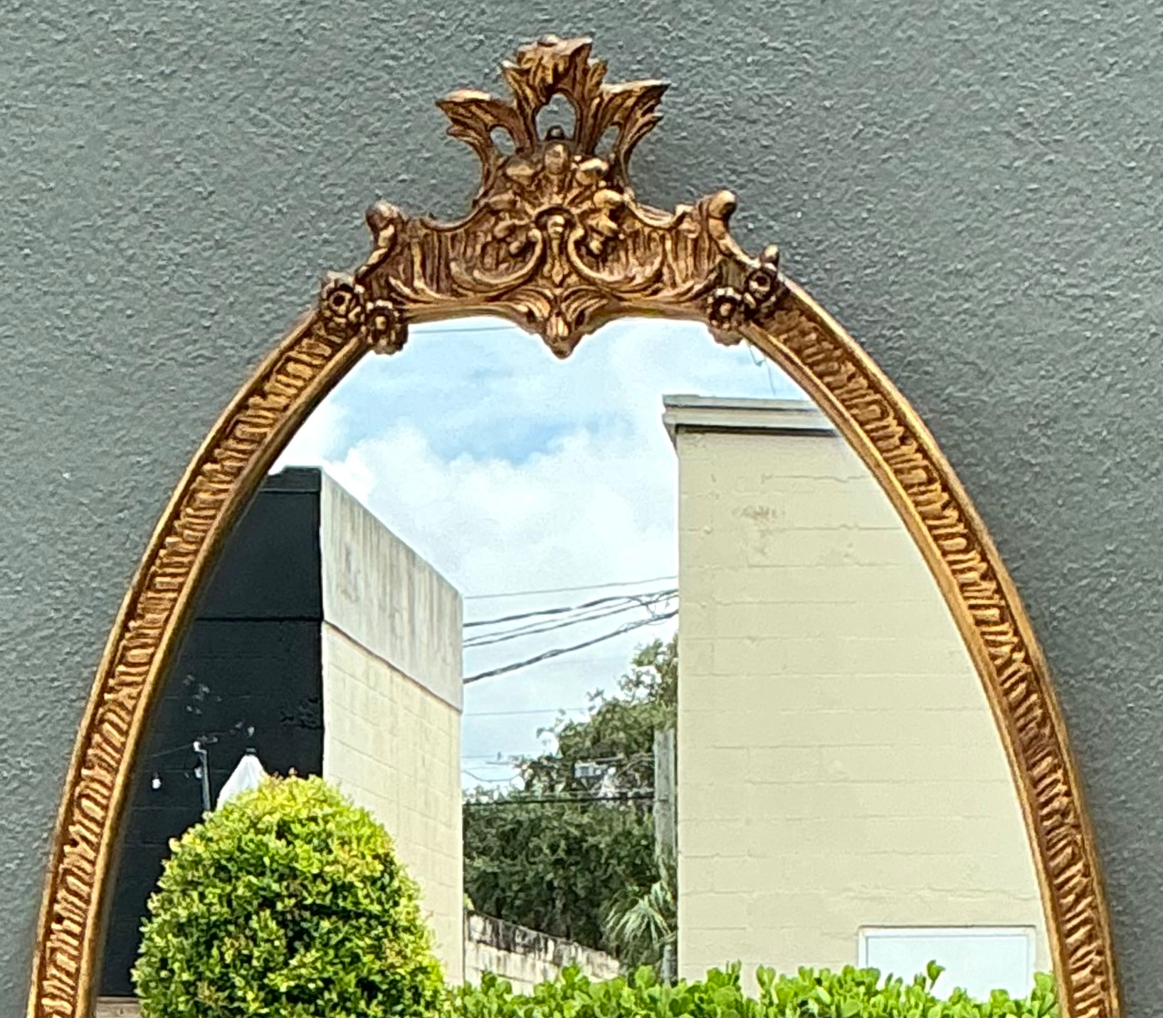 Vintage Rococo Style Gold Frame Mirror - Top view