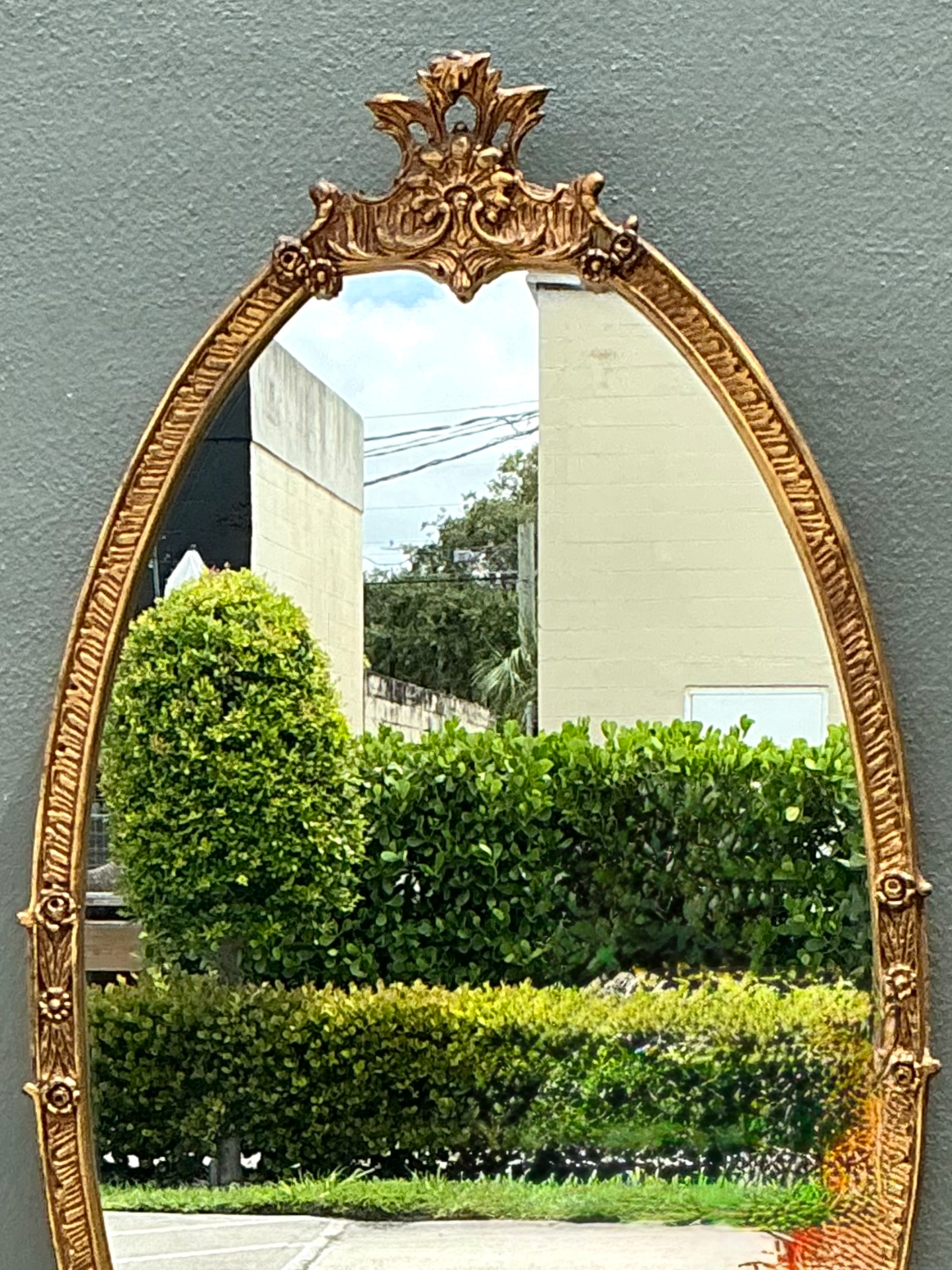 Vintage Rococo Style Gold Frame Mirror - Side view