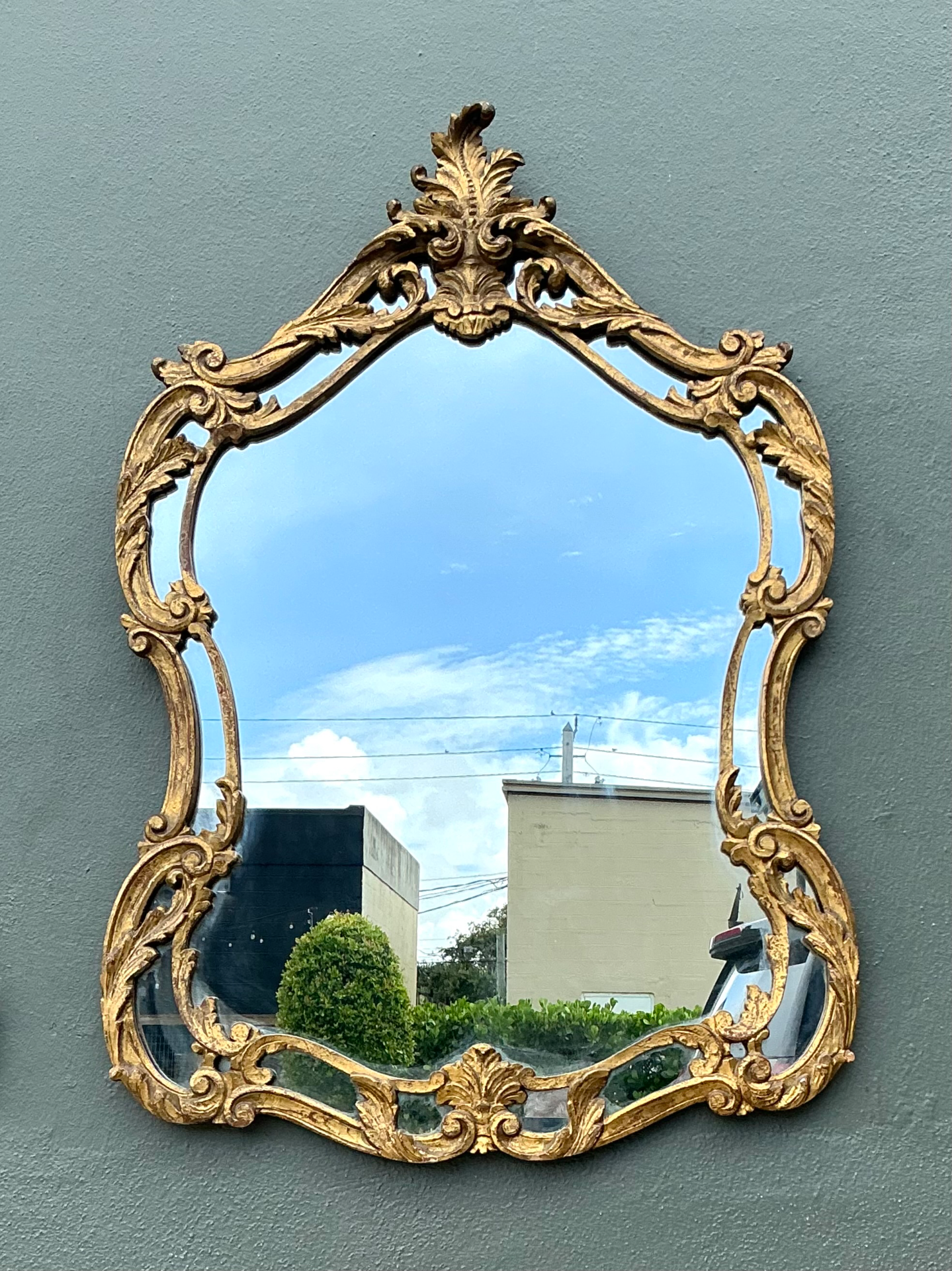 Vintage Rococo Style Gold Frame Mirror - Top view