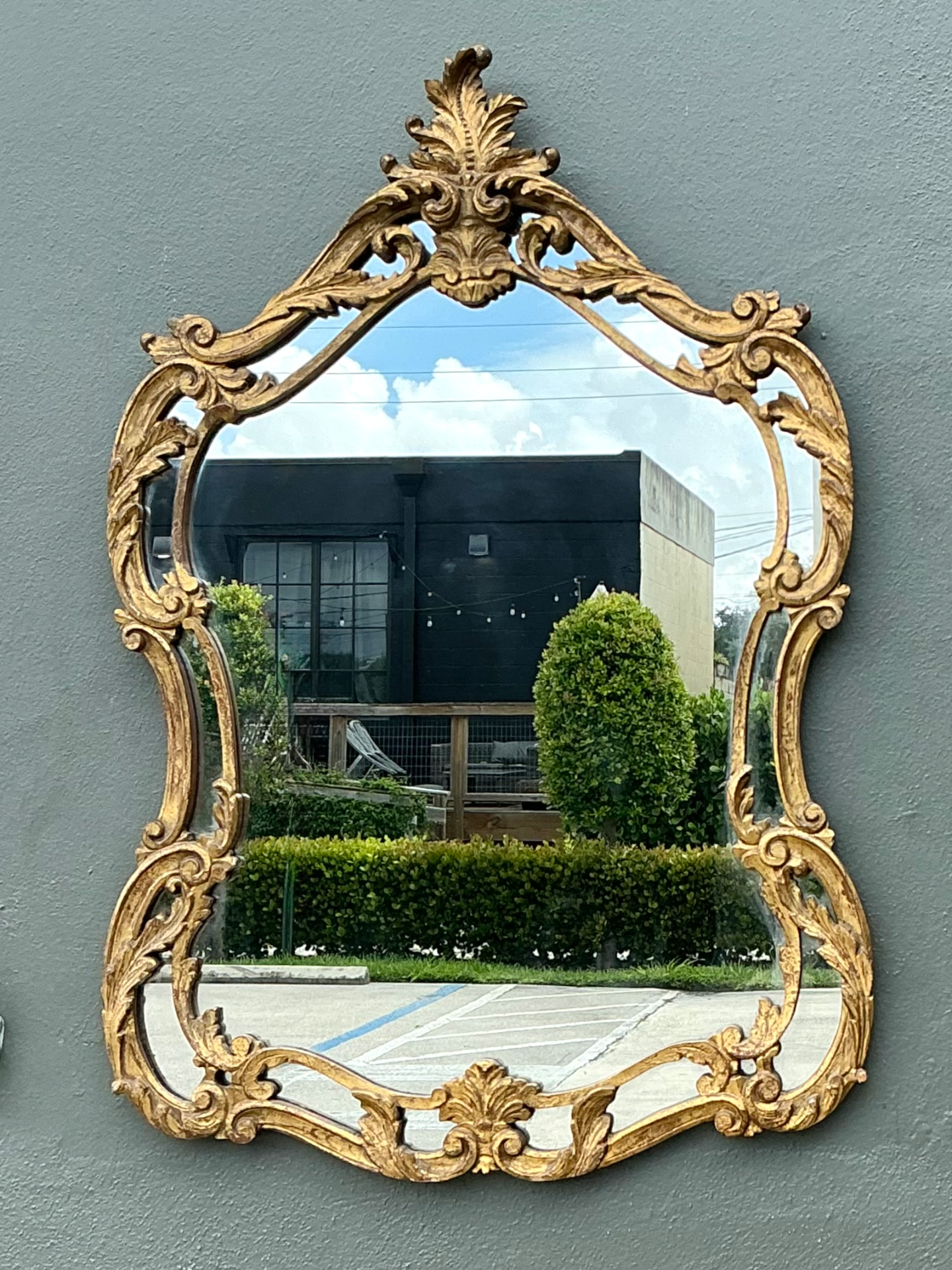 Vintage Rococo Style Gold Frame Mirror - Side view