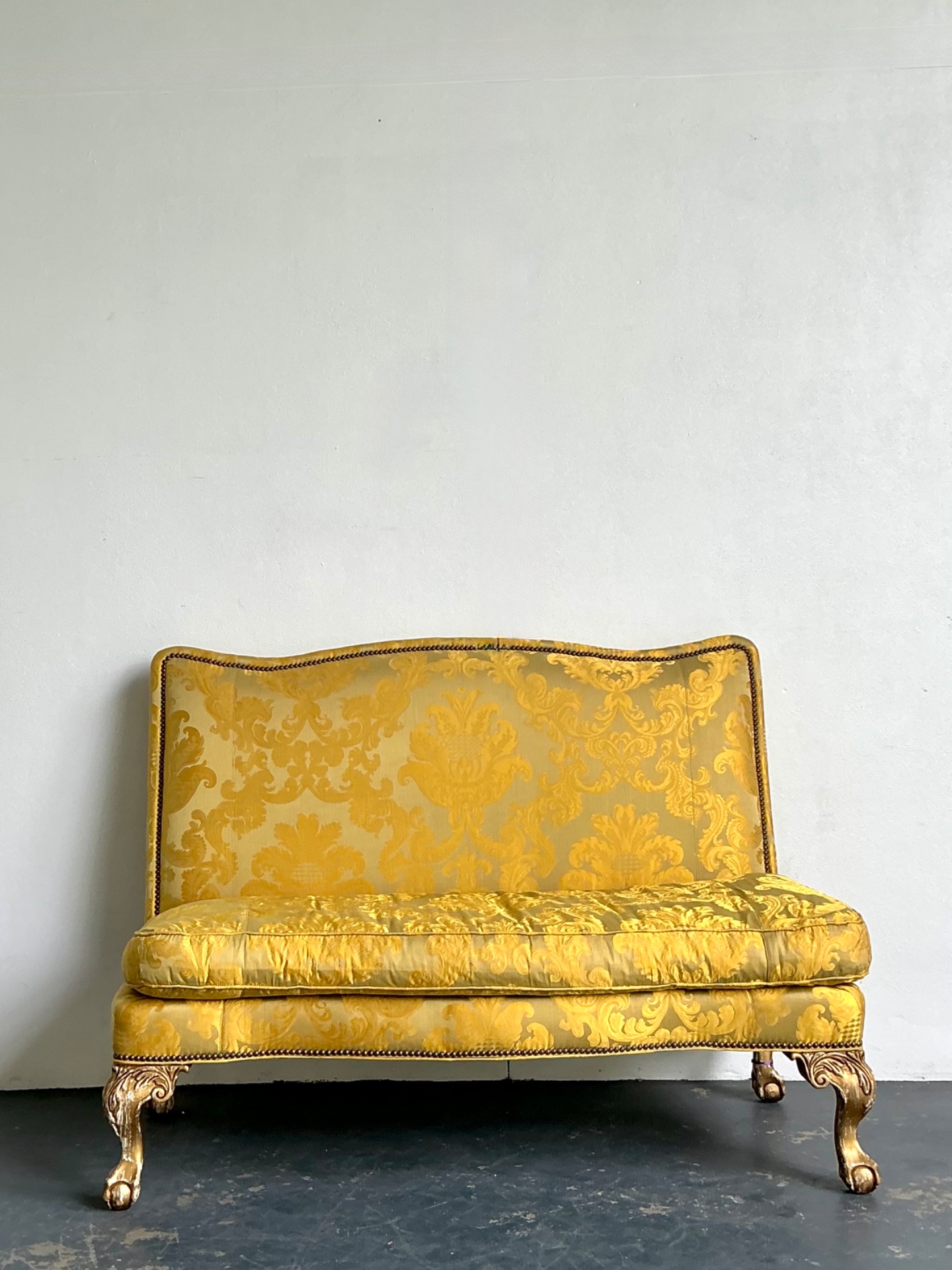 Vintage Lillian August Fleur De Lys Banquette Sofa - Back view
