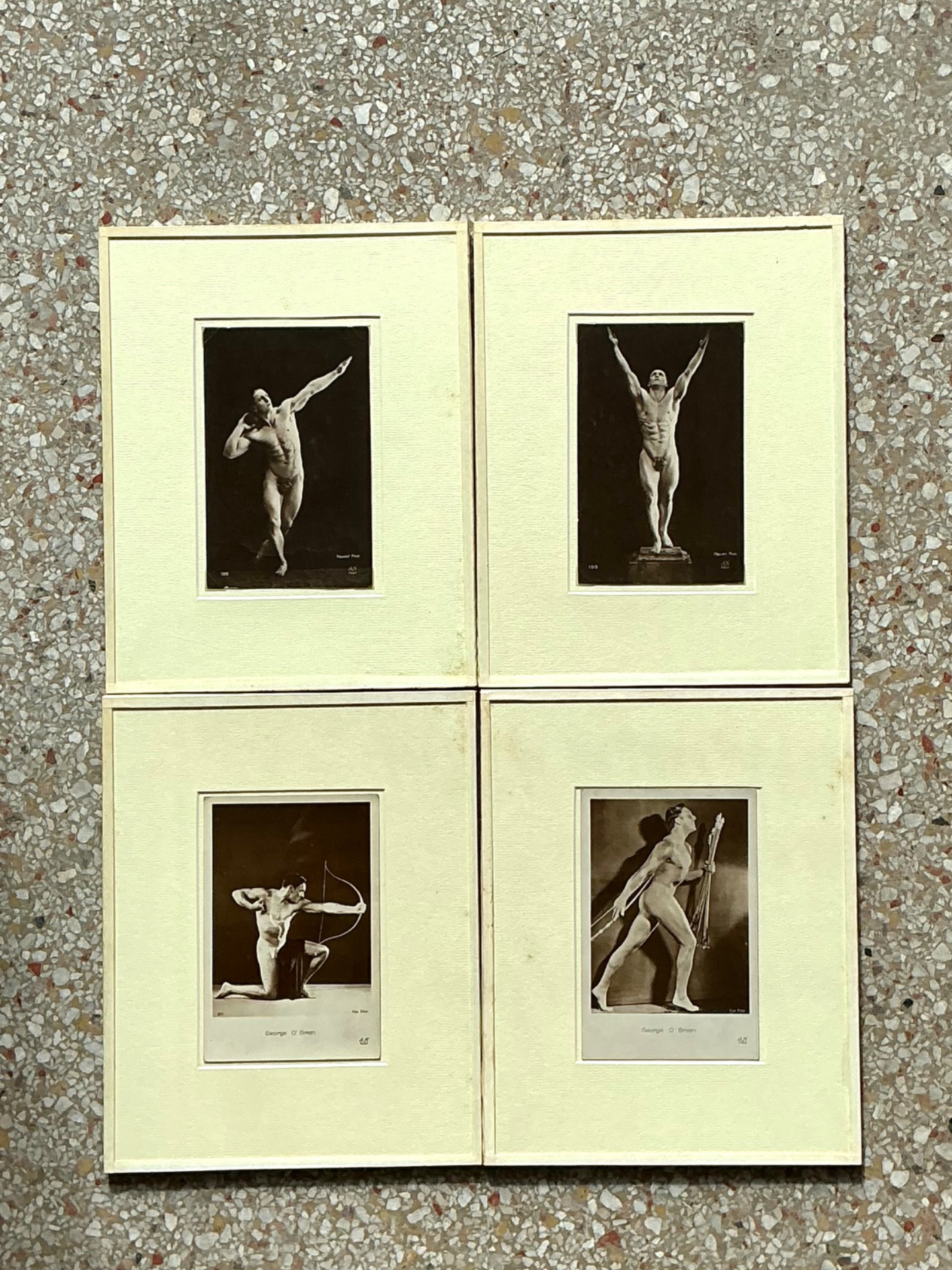 Vintage George O’Brien Classical Male Figure Prints - Set of 4 - Side view